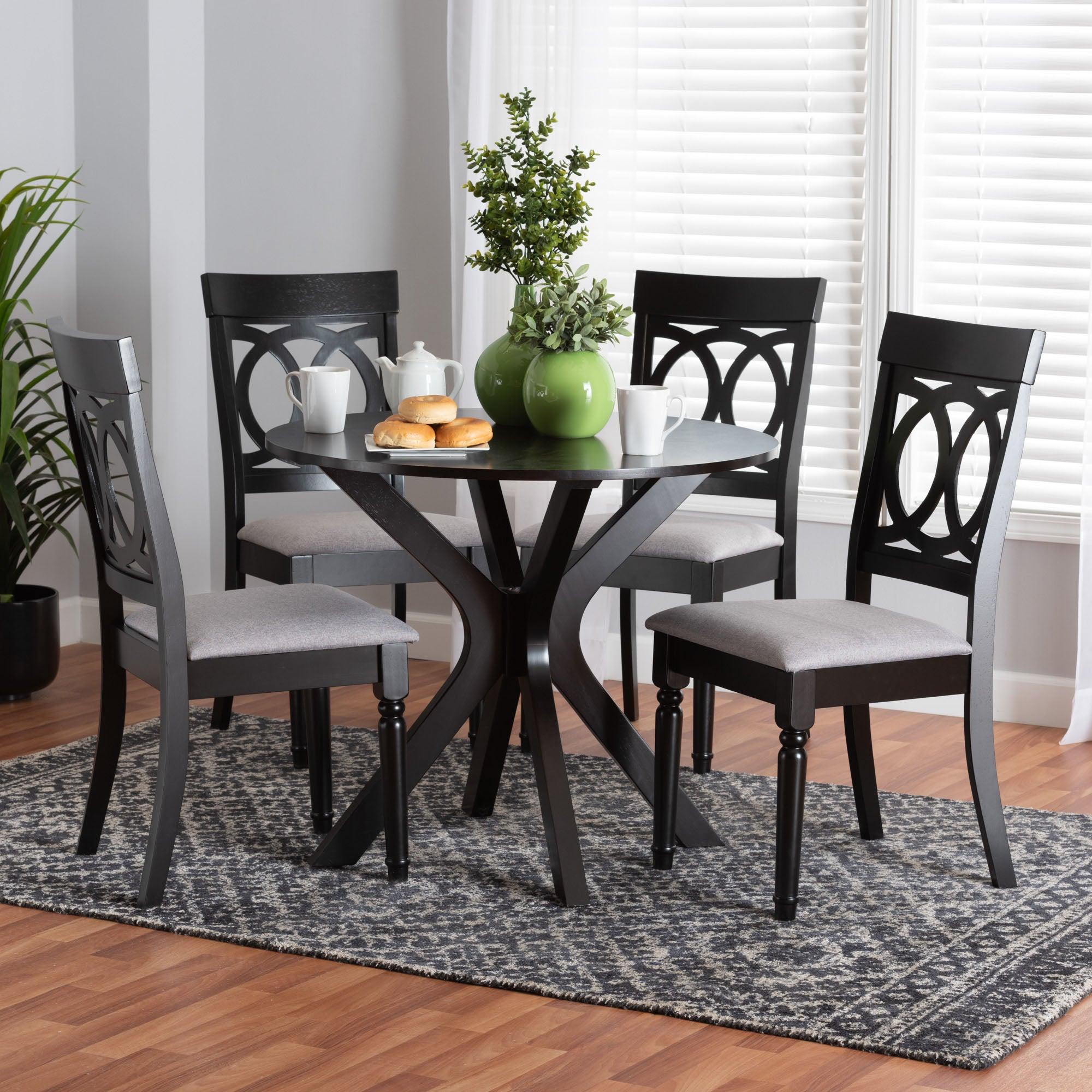 Jessie Modern Fabric and Finished Wood 5-Piece Dining Set