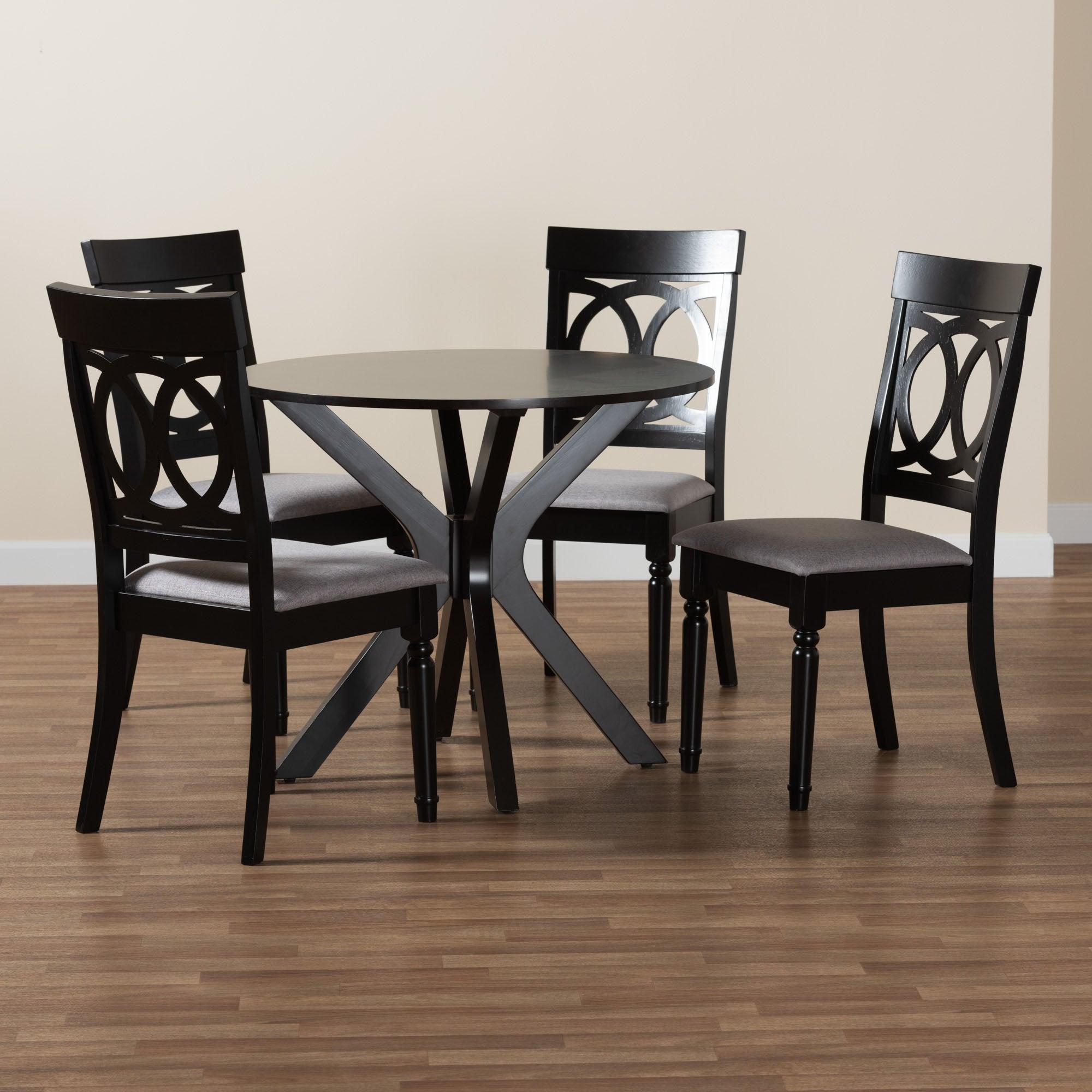 Jessie Modern Fabric and Finished Wood 5-Piece Dining Set