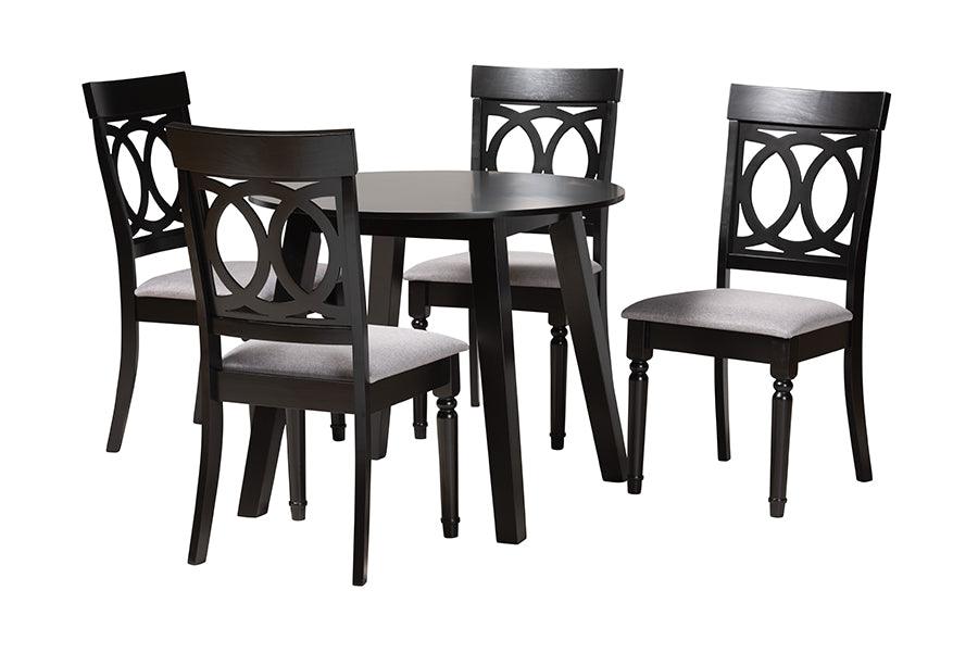 Charlottle Modern Fabric and Finished Wood 5-Piece Dining Set