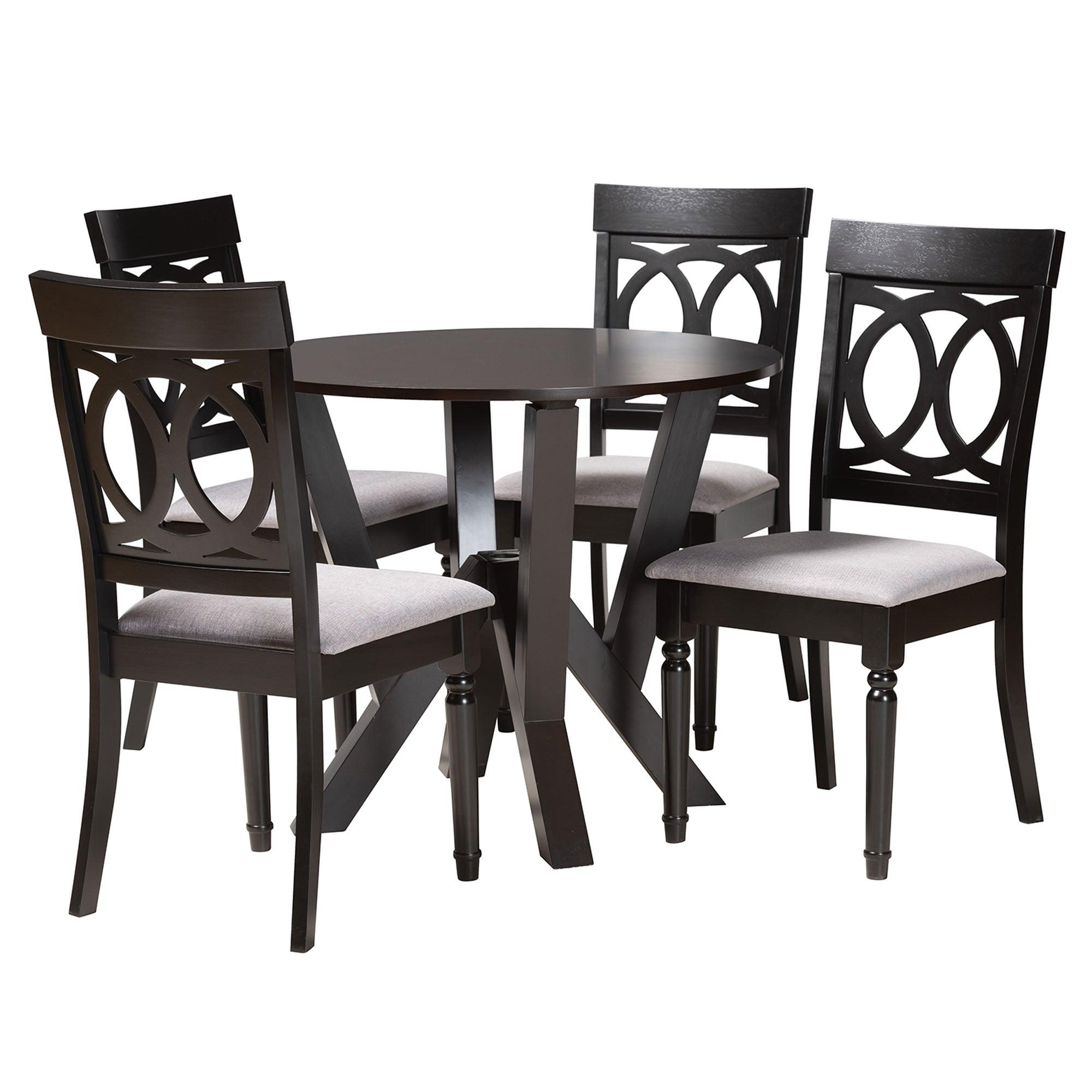 Angie Modern Fabric and Finished Wood 5-Piece Dining Set