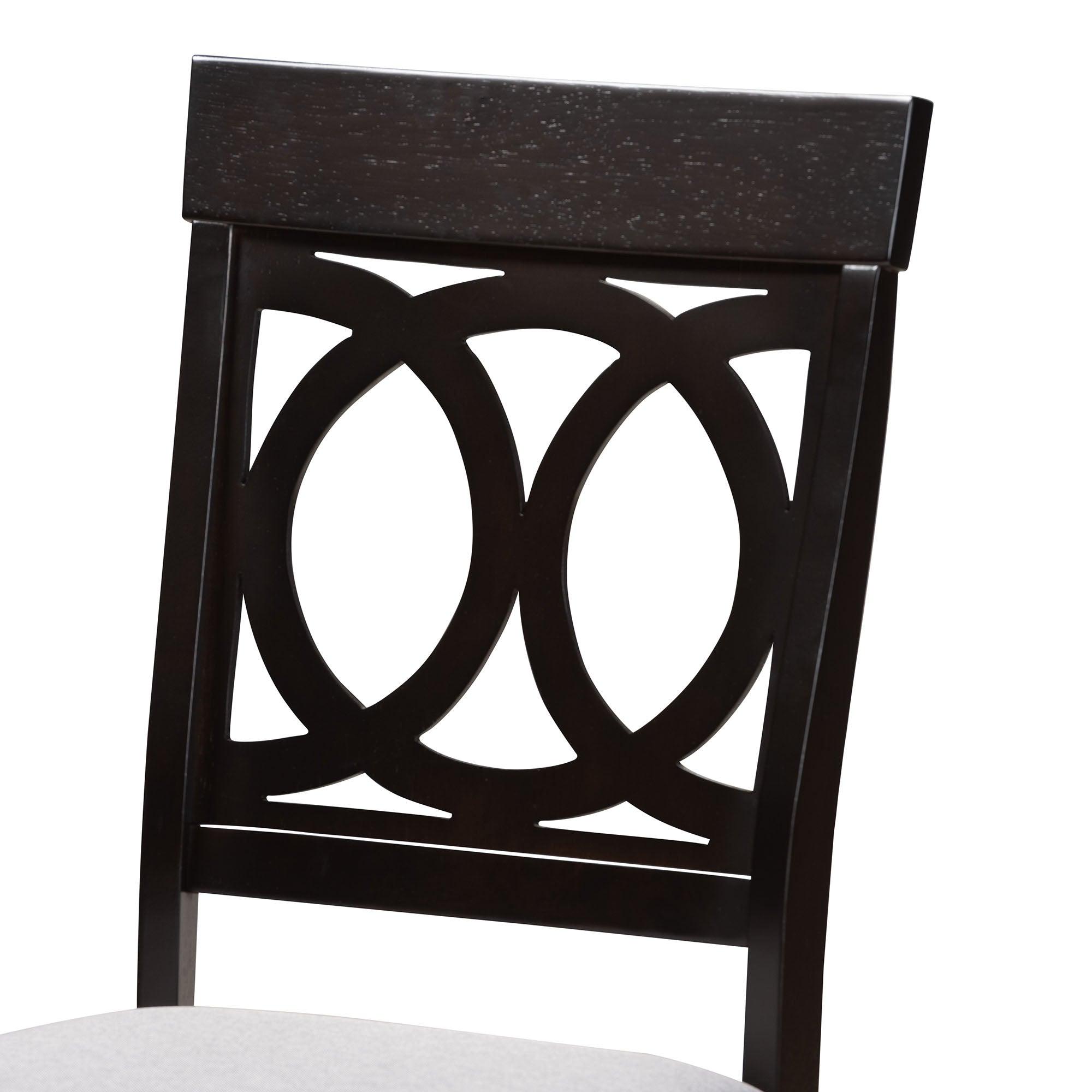 Angie Modern Fabric and Finished Wood 5-Piece Dining Set