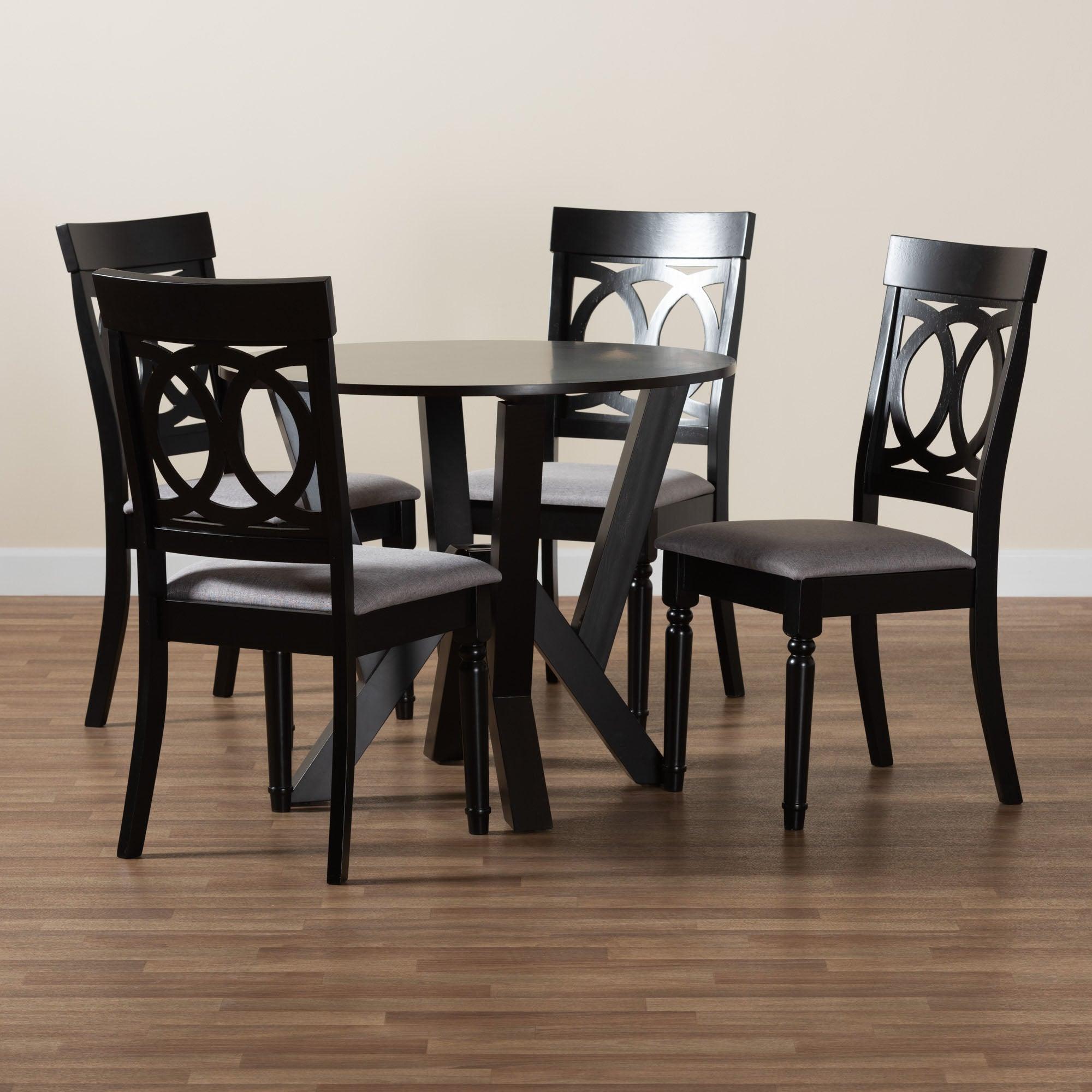 Angie Modern Fabric and Finished Wood 5-Piece Dining Set