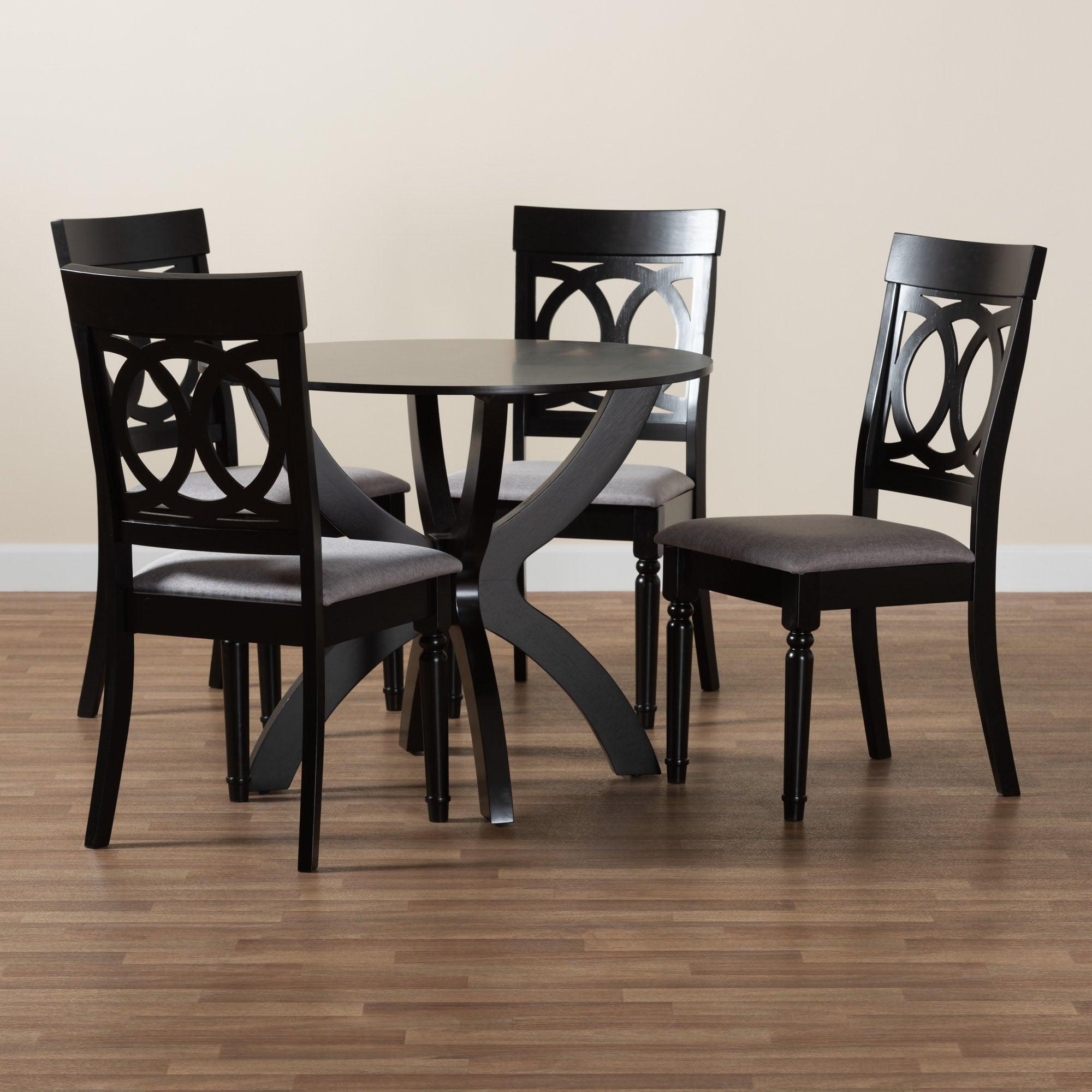 Velia Modern Fabric and Finished Wood 5-Piece Dining Set