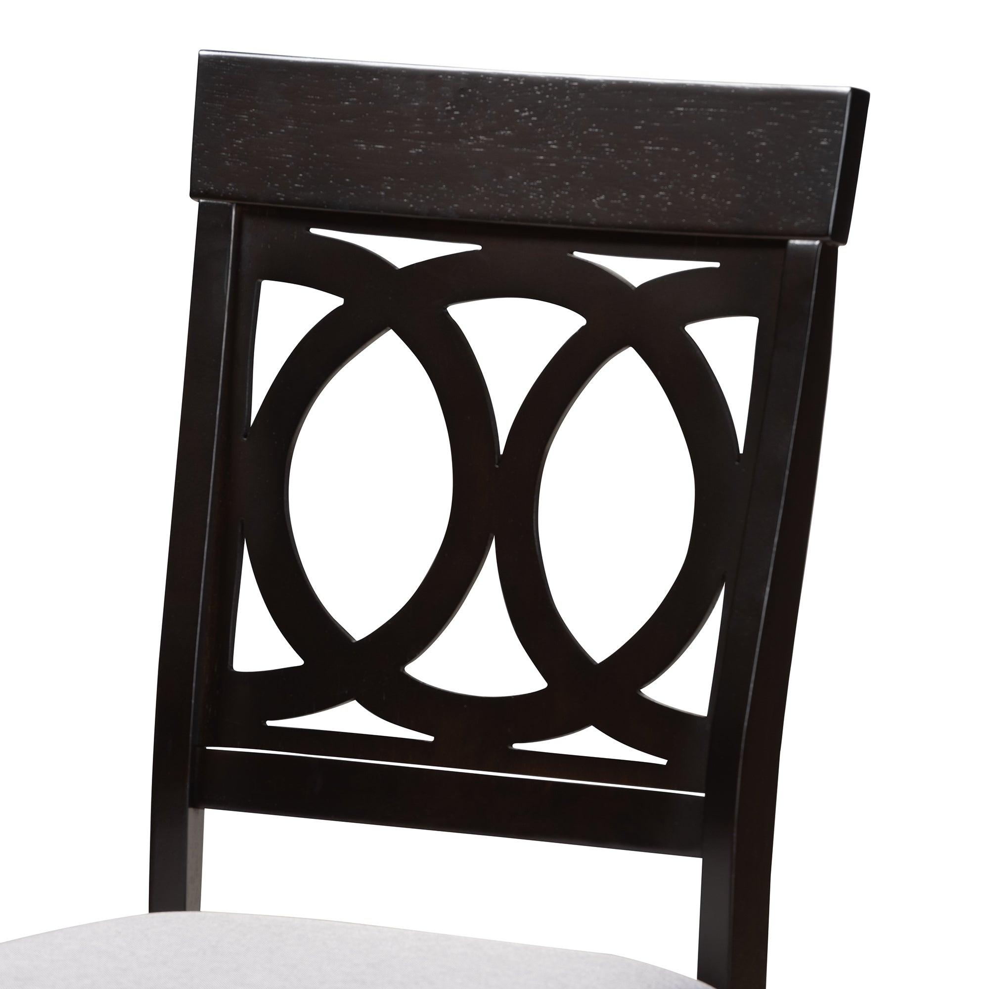 Lucie Modern and Contemporary Fabric Upholstered Espresso Finished Wood Dining Chair Set of 4