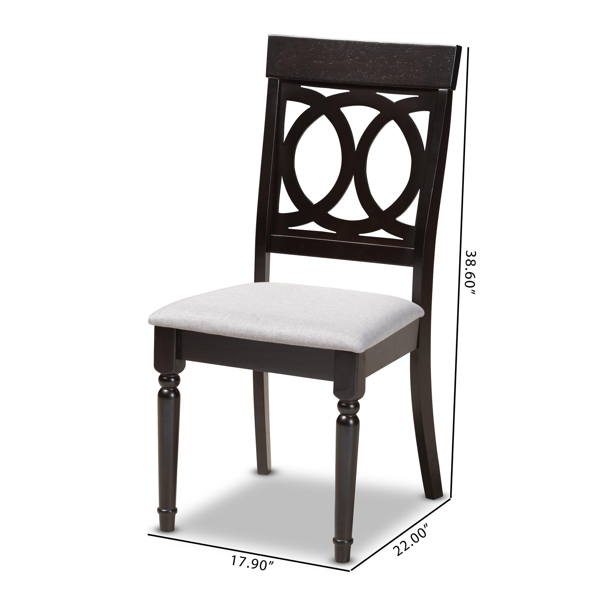 Lucie Modern and Contemporary Fabric Upholstered Espresso Finished Wood Dining Chair Set of 4