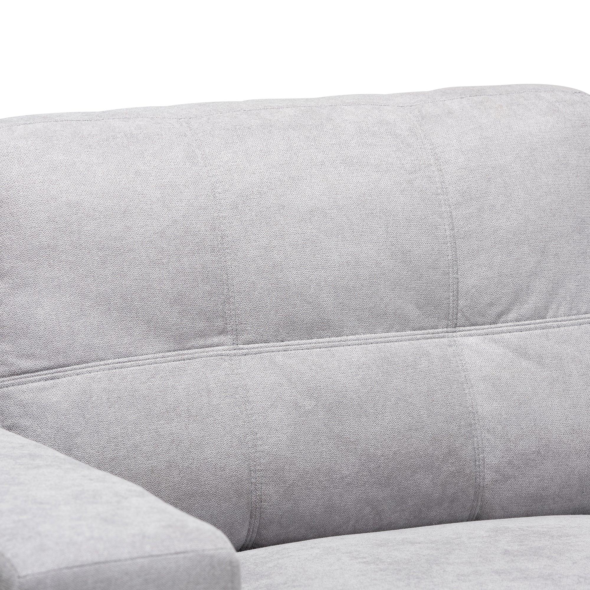 Langley Modern and Contemporary Light Fabric Upholstered Sectional Sofa with Right Facing Chaise