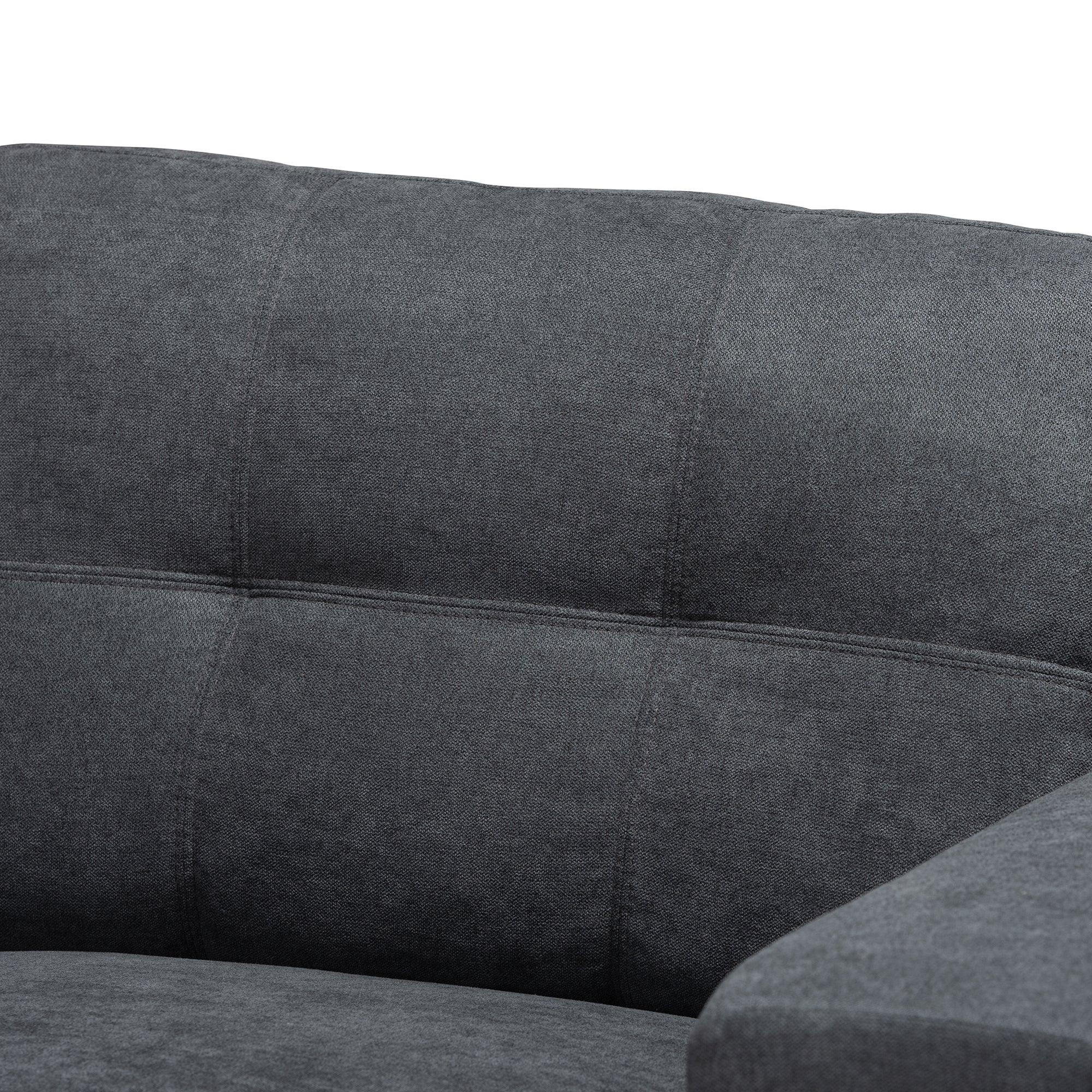 Langley Modern and Contemporary Dark Fabric Upholstered Sectional Sofa with Left Facing Chaise