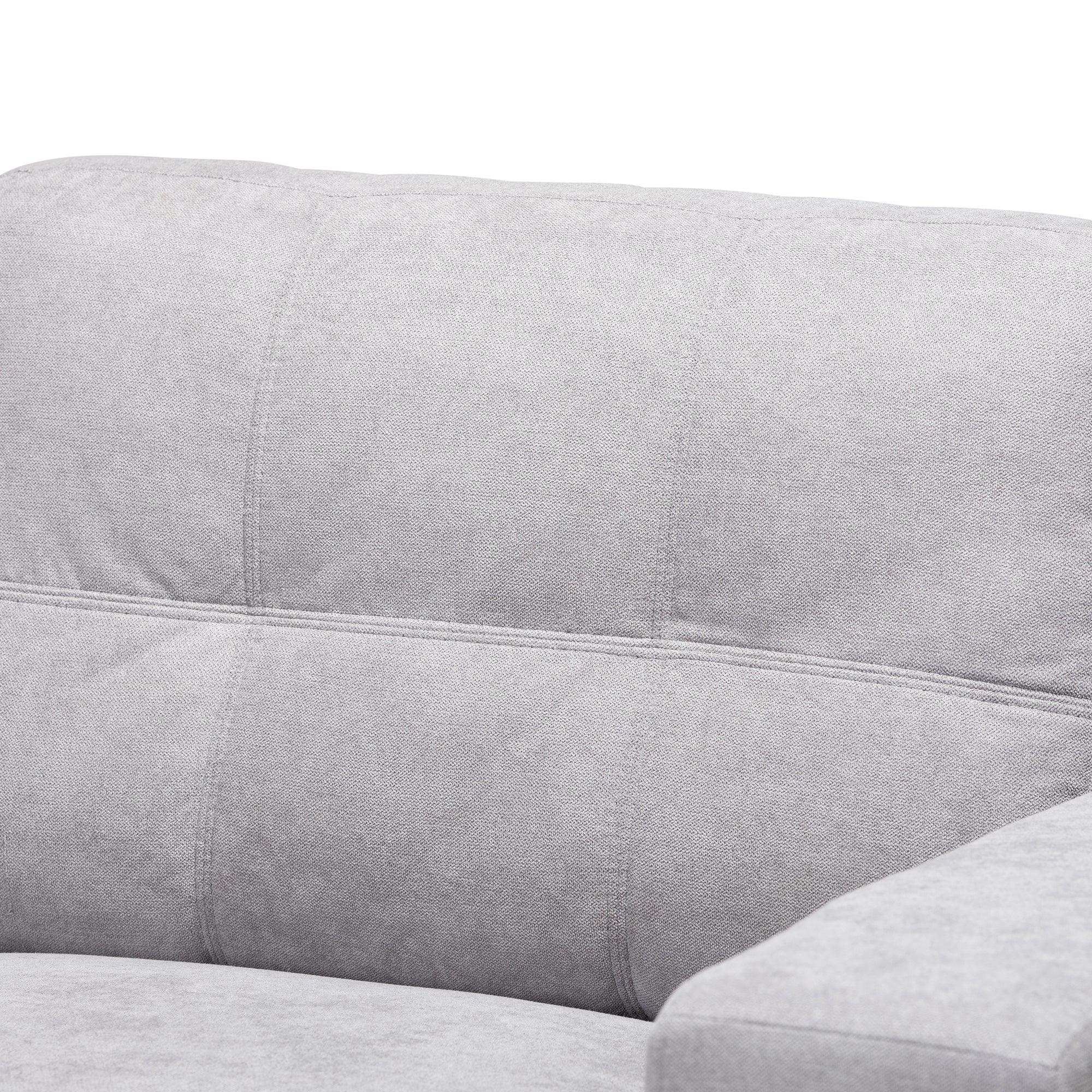 Langley Modern and Contemporary Light Fabric Upholstered Sectional Sofa with Left Facing Chaise