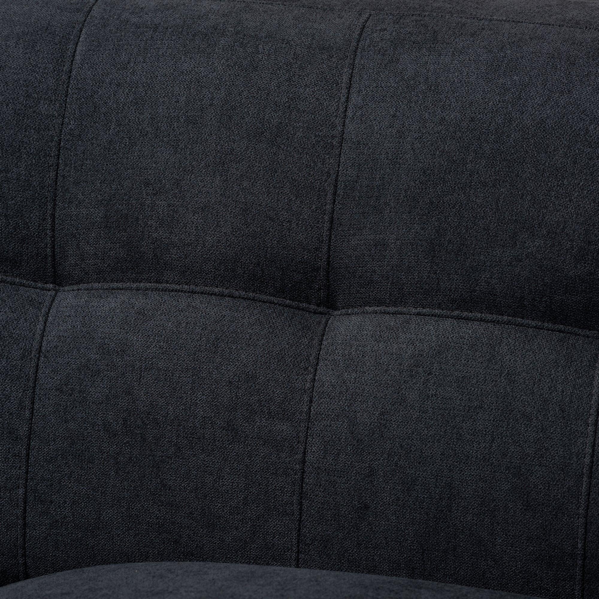 Allister Mid-Century Modern Dark Fabric Upholstered Loveseat