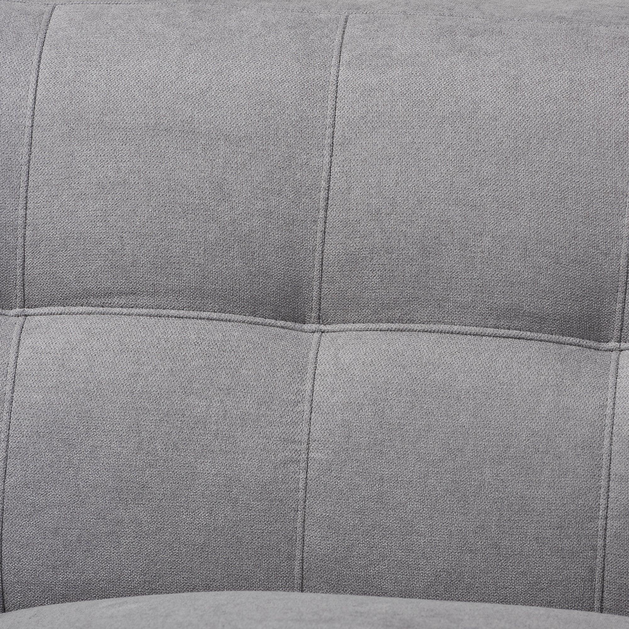 Allister Mid-Century Modern Light Fabric Upholstered Loveseat