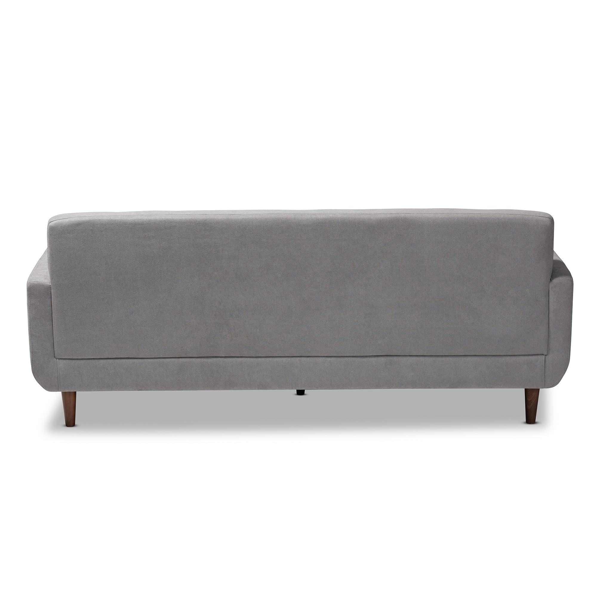 Allister Mid-Century Modern Light Fabric Upholstered Sofa