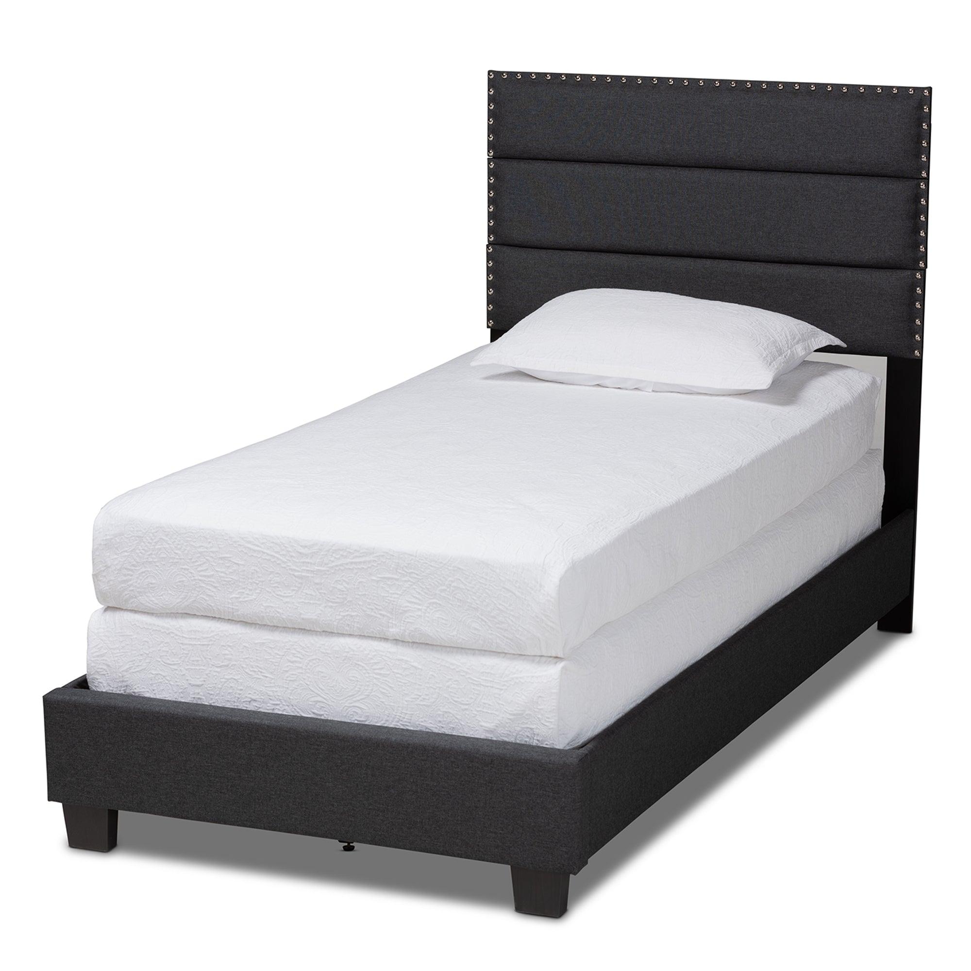 Ansa Modern and Contemporary Dark Fabric Upholstered Bed