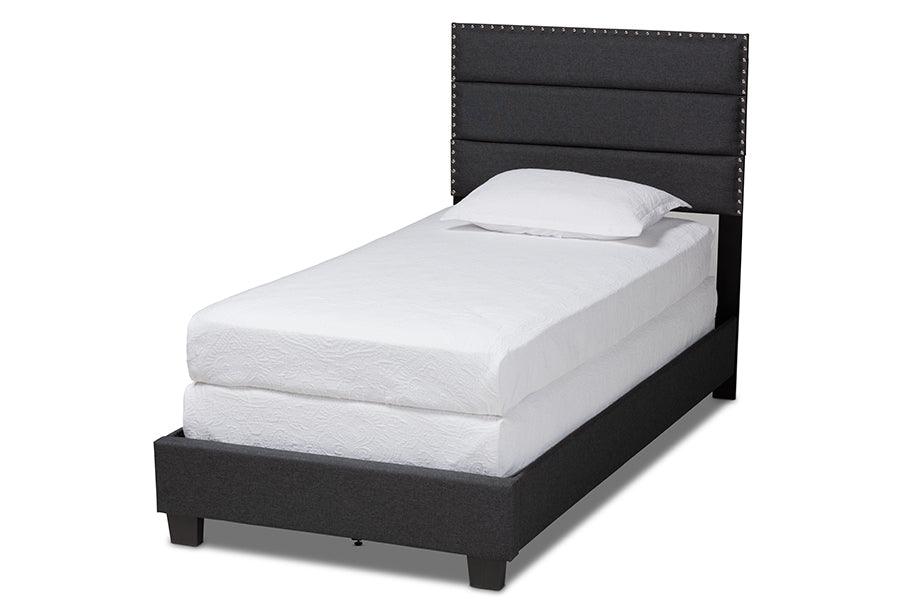 Ansa Modern and Contemporary Dark Fabric Upholstered Bed