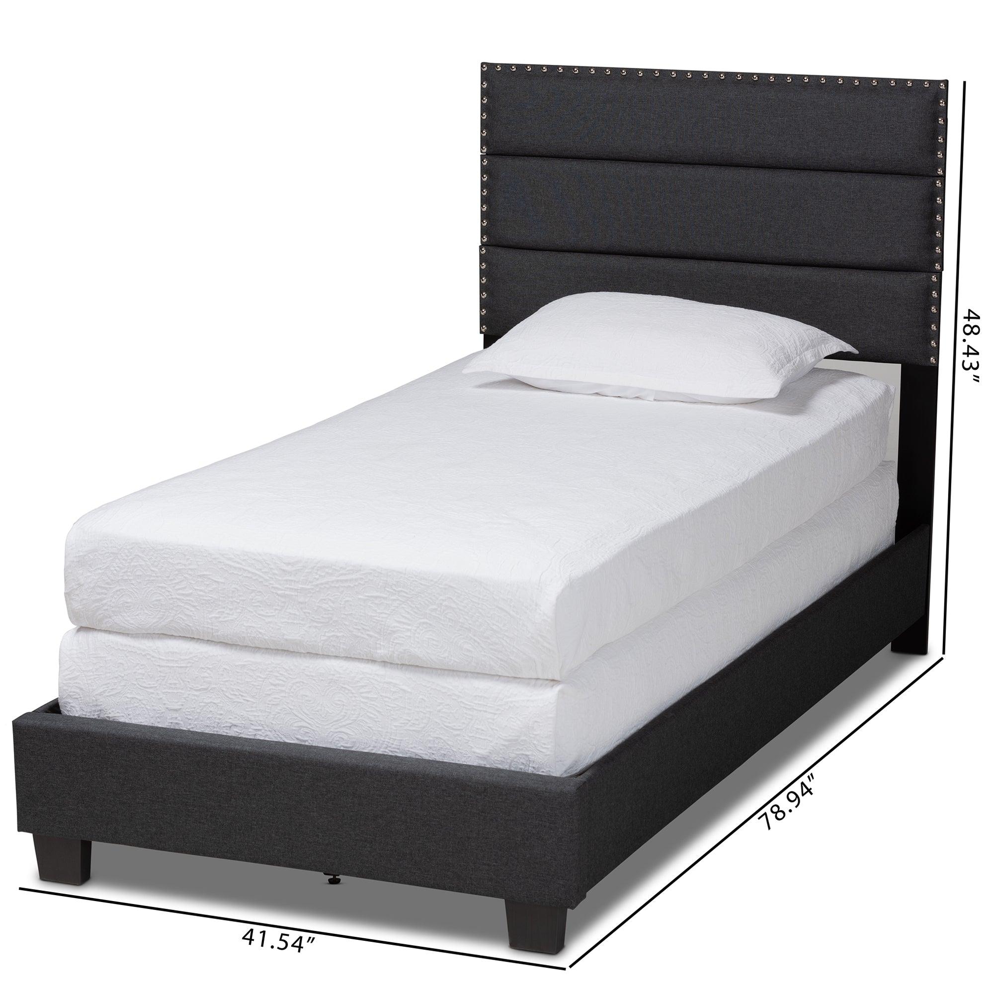 Ansa Modern and Contemporary Dark Fabric Upholstered Bed