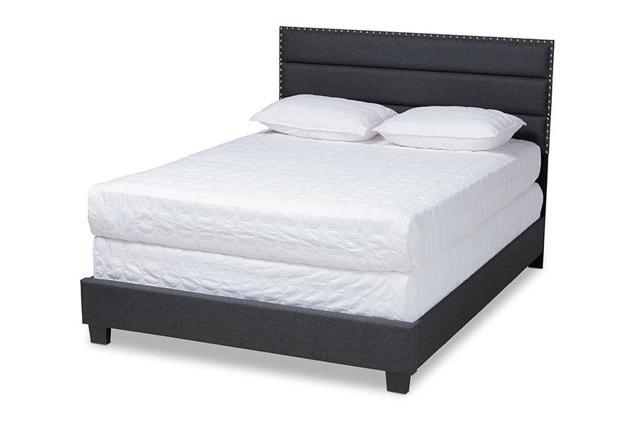 Ansa Modern and Contemporary Dark Fabric Upholstered Bed