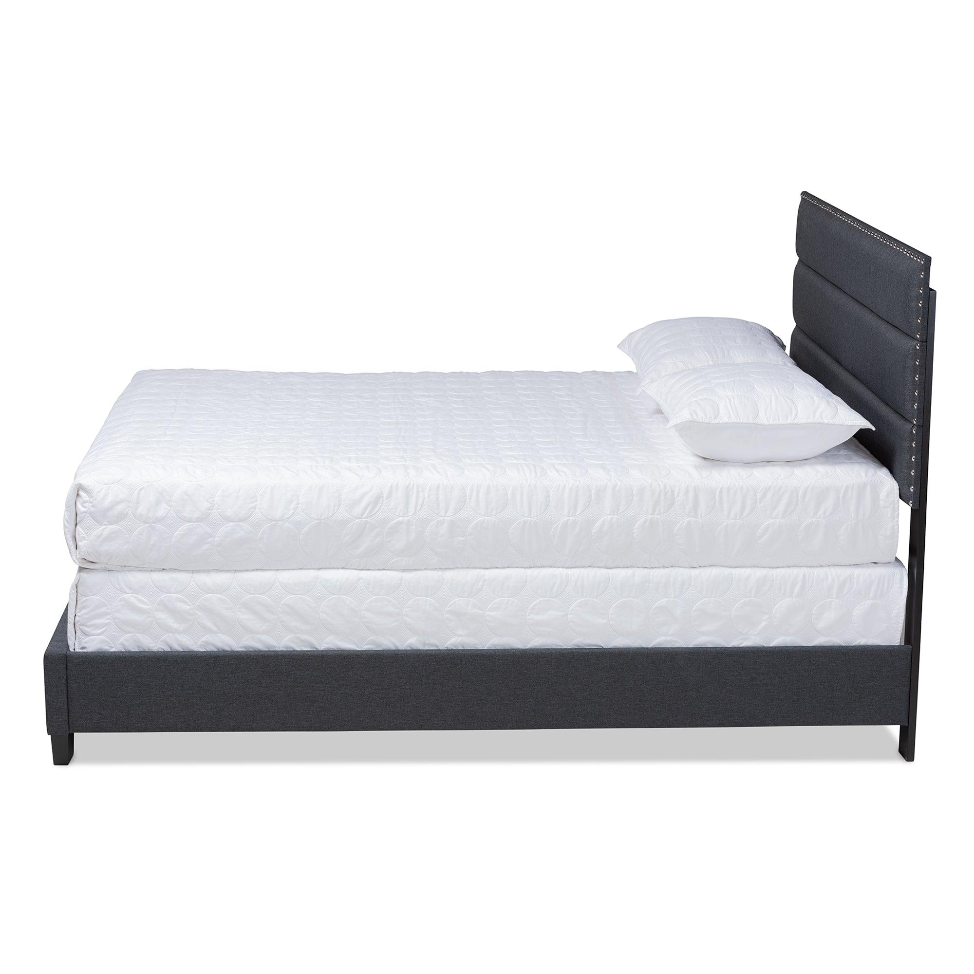 Ansa Modern and Contemporary Dark Fabric Upholstered Bed