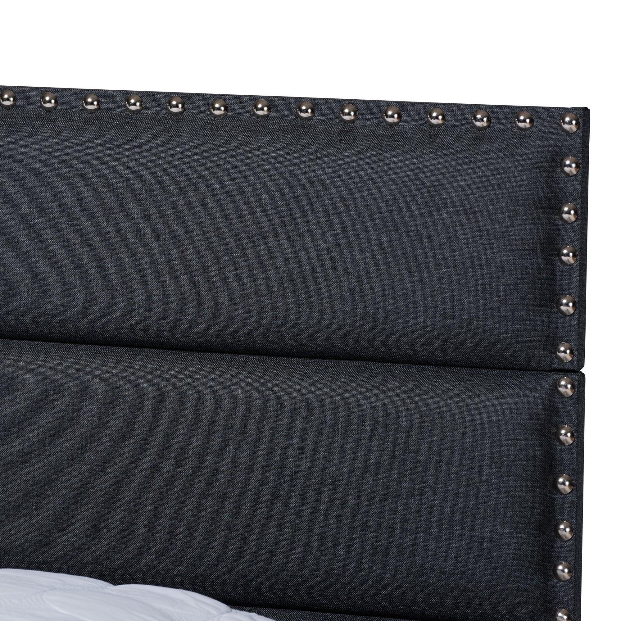 Ansa Modern and Contemporary Dark Fabric Upholstered Bed