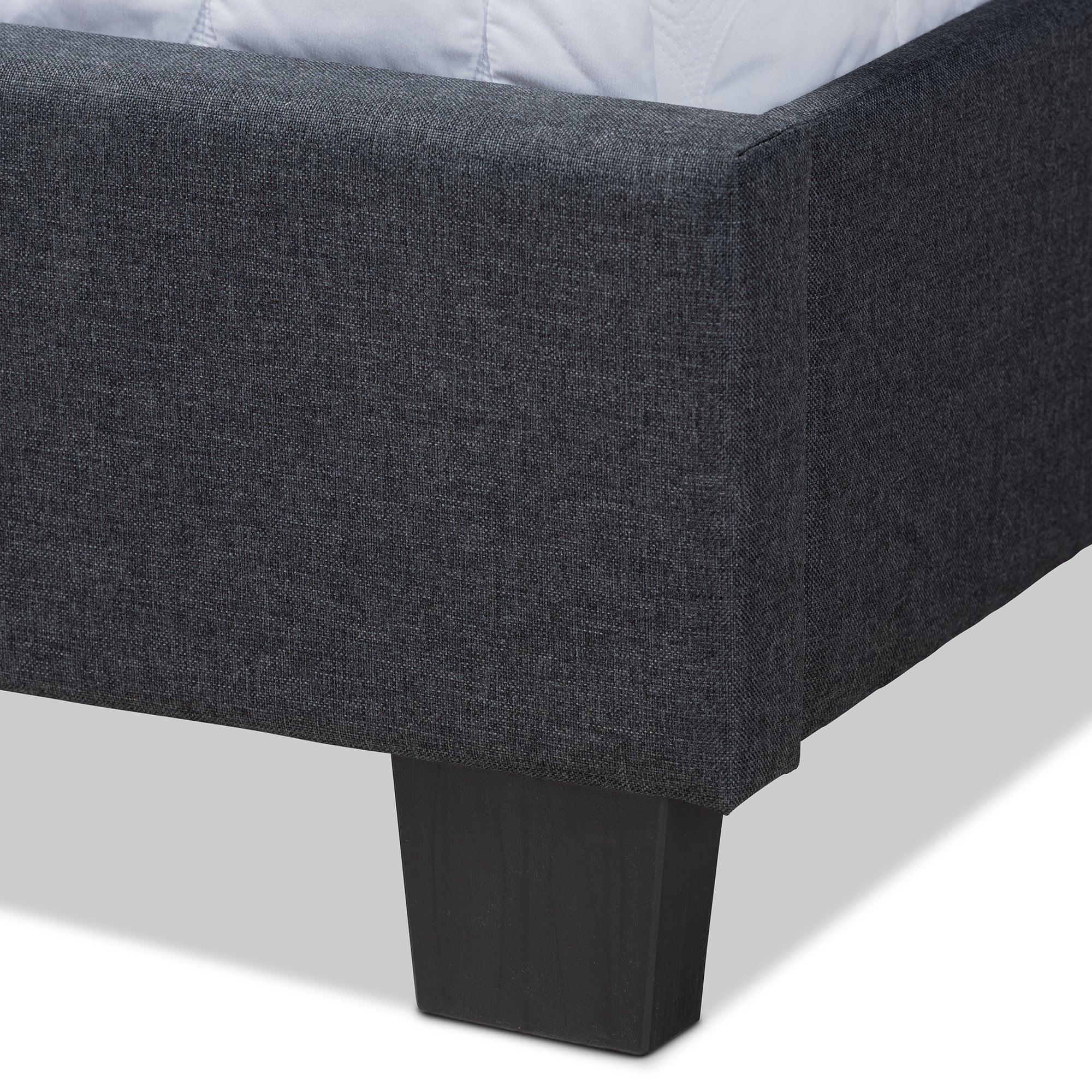 Ansa Modern and Contemporary Dark Fabric Upholstered Bed