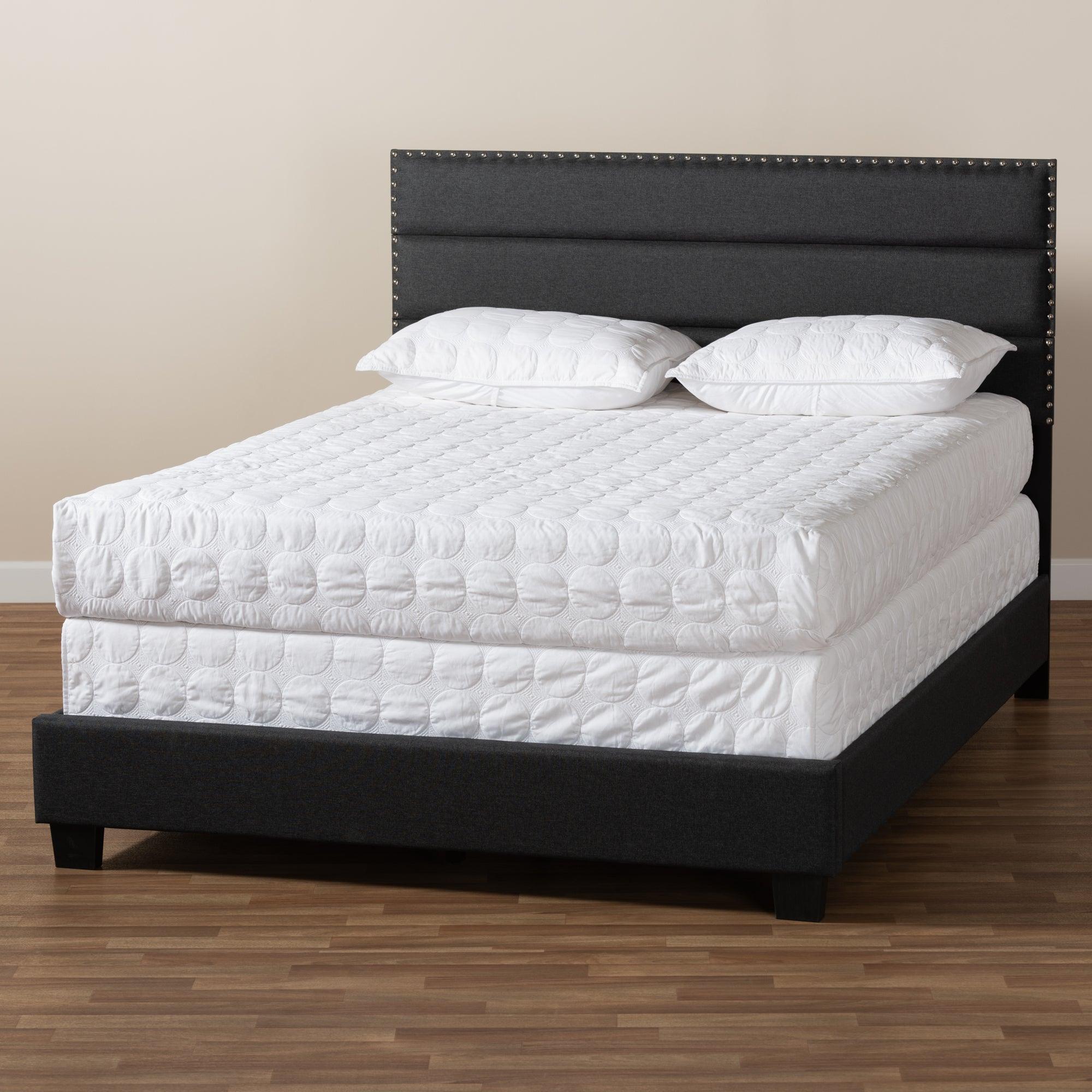 Ansa Modern and Contemporary Dark Fabric Upholstered Bed