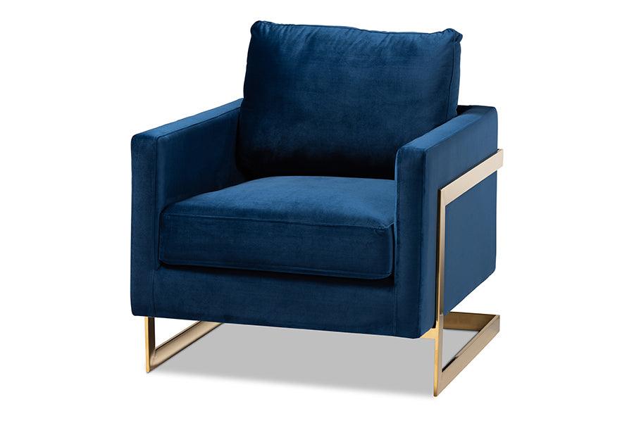 Matteo Glam and Luxe Royal Velvet Fabric Upholstered Finished Armchair