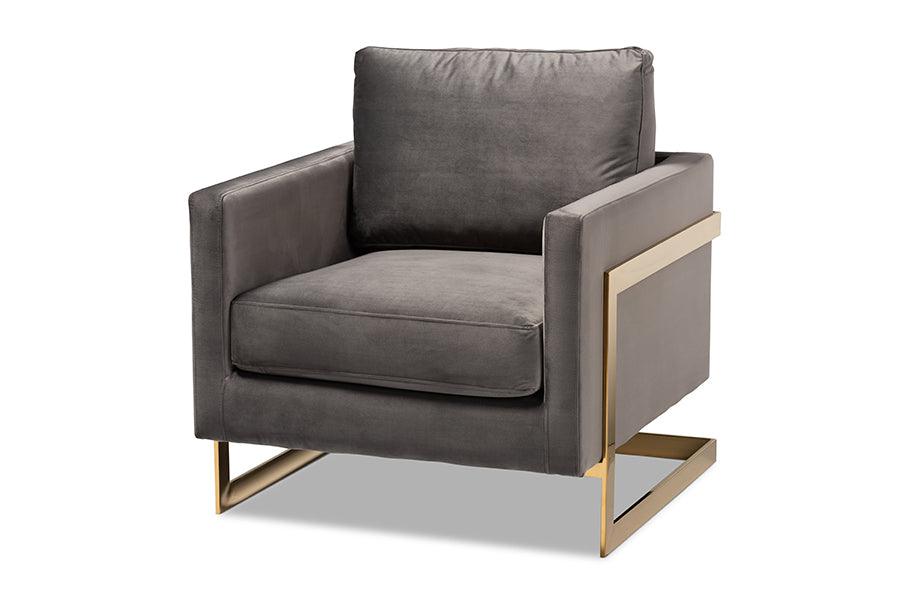 Matteo Glam and Luxe Velvet Fabric Upholstered Finished Armchair