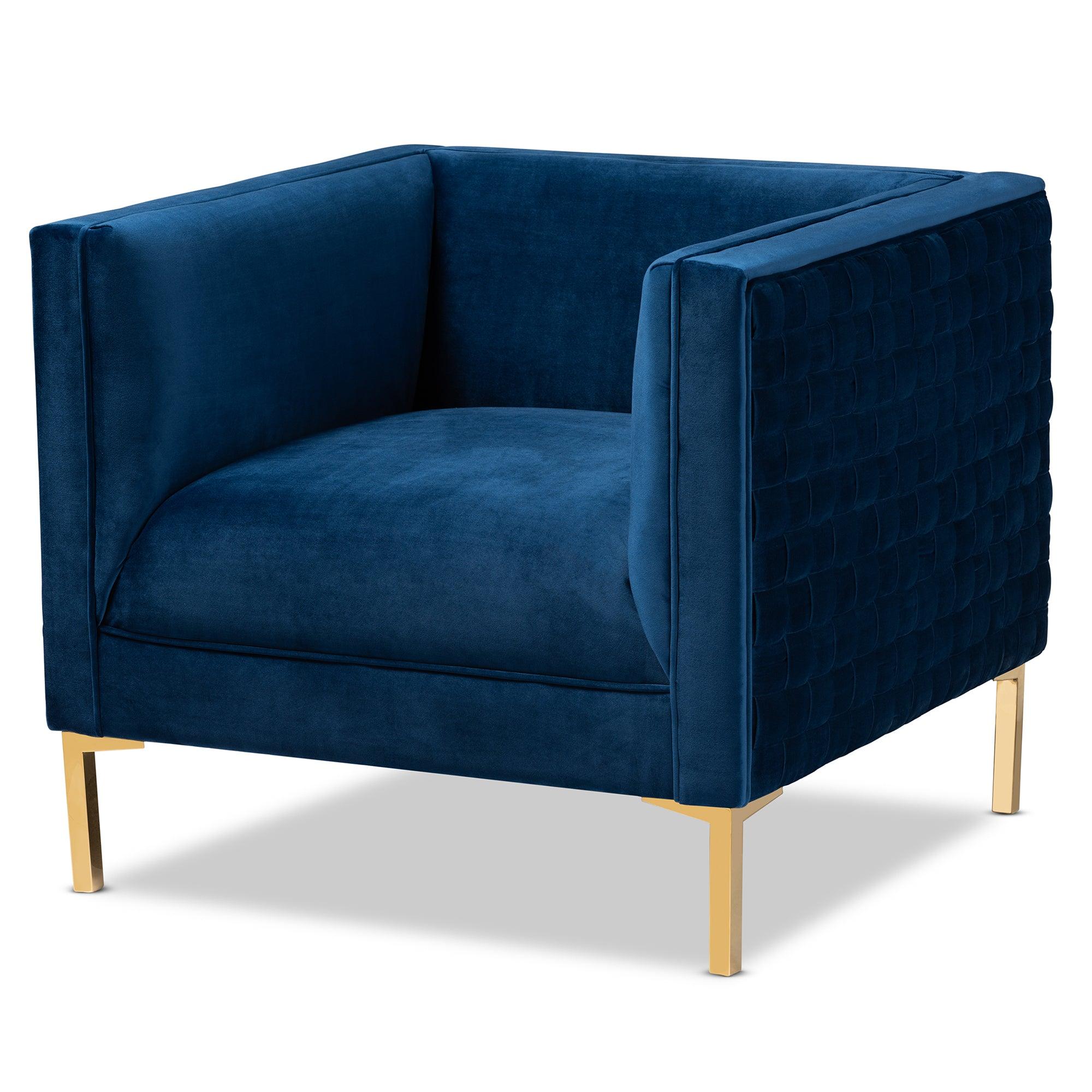 Seraphin Glam and Luxe Velvet Fabric Upholstered Finished Armchair