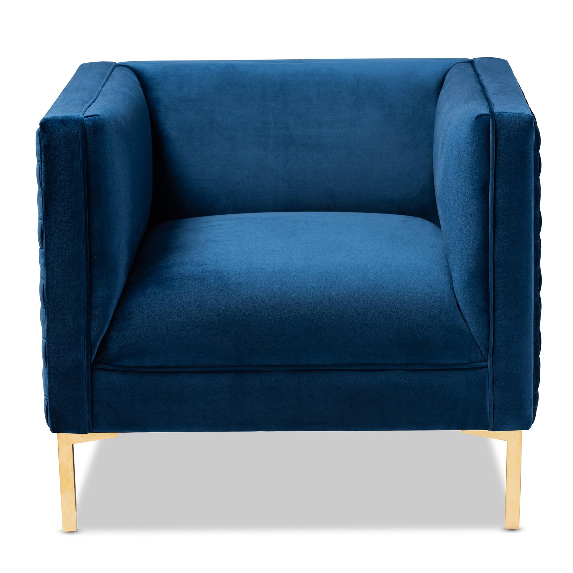 Seraphin Glam and Luxe Velvet Fabric Upholstered Finished Armchair