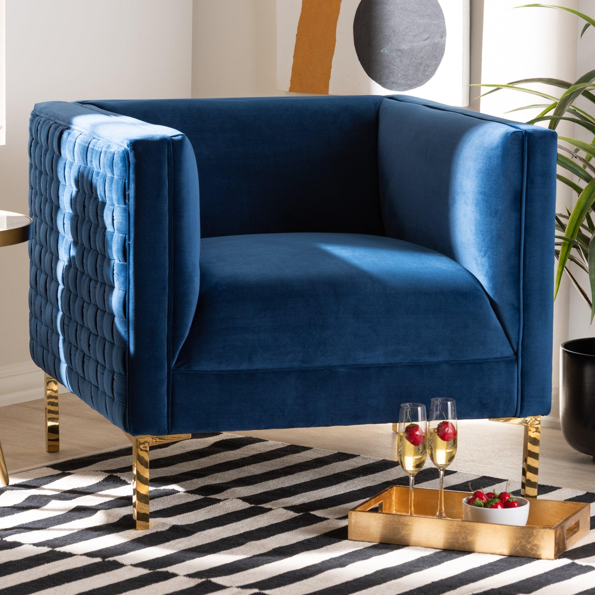 Seraphin Glam and Luxe Velvet Fabric Upholstered Finished Armchair