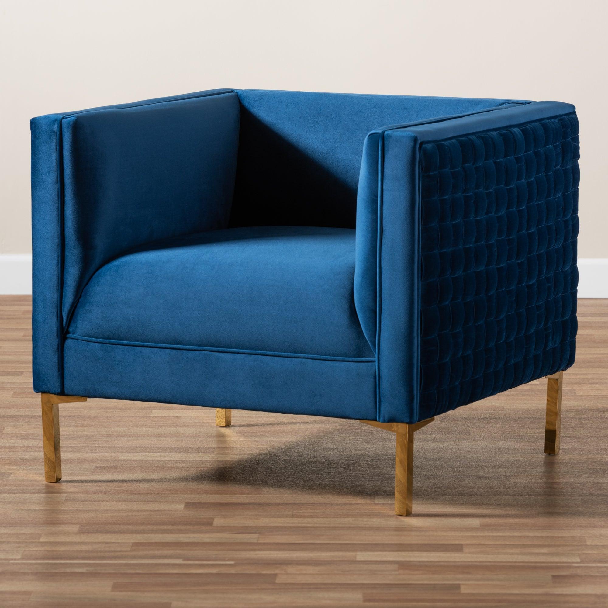 Seraphin Glam and Luxe Velvet Fabric Upholstered Finished Armchair