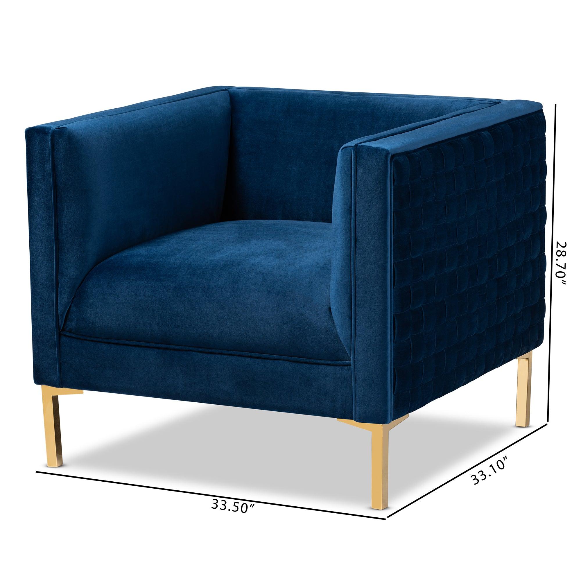 Seraphin Glam and Luxe Velvet Fabric Upholstered Finished Armchair