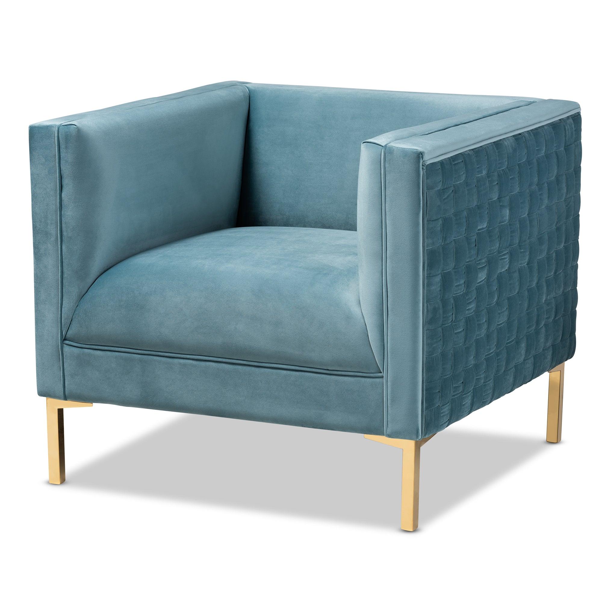 Seraphin Glam and Luxe Velvet Fabric Upholstered Finished Armchair