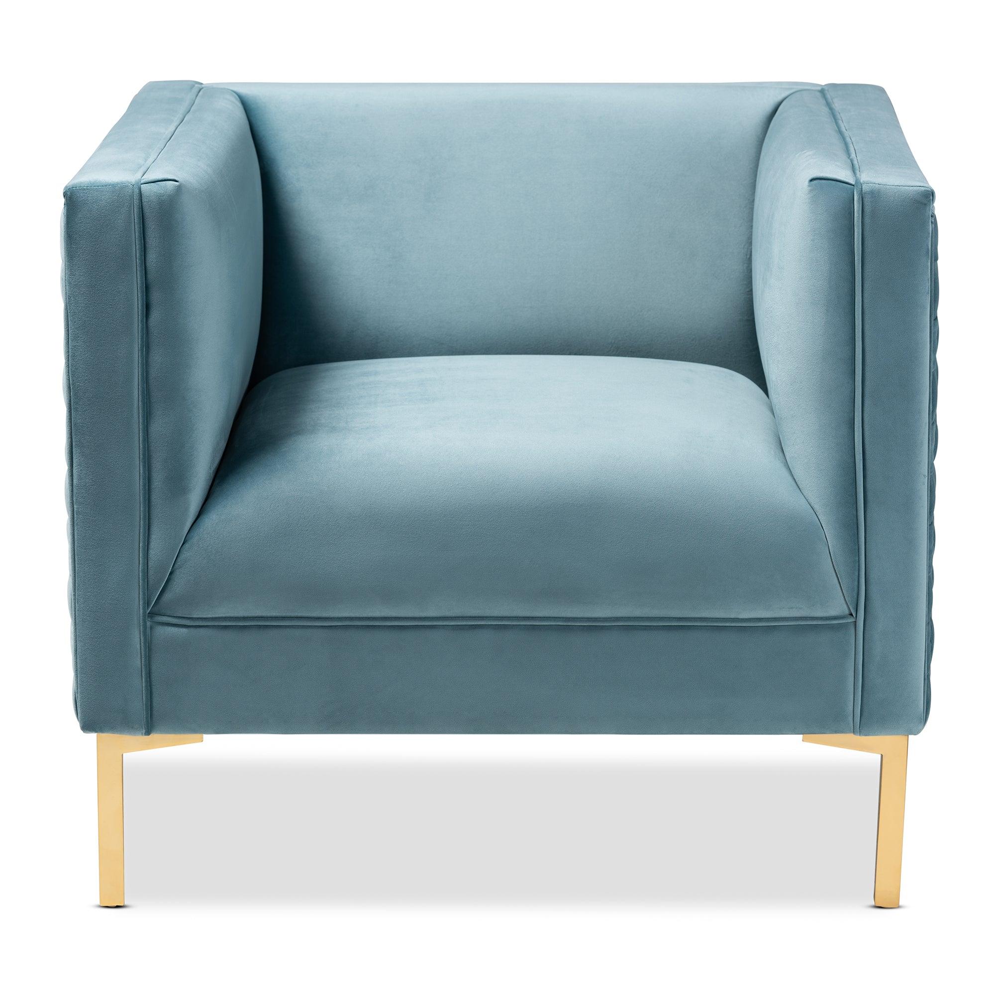 Seraphin Glam and Luxe Velvet Fabric Upholstered Finished Armchair