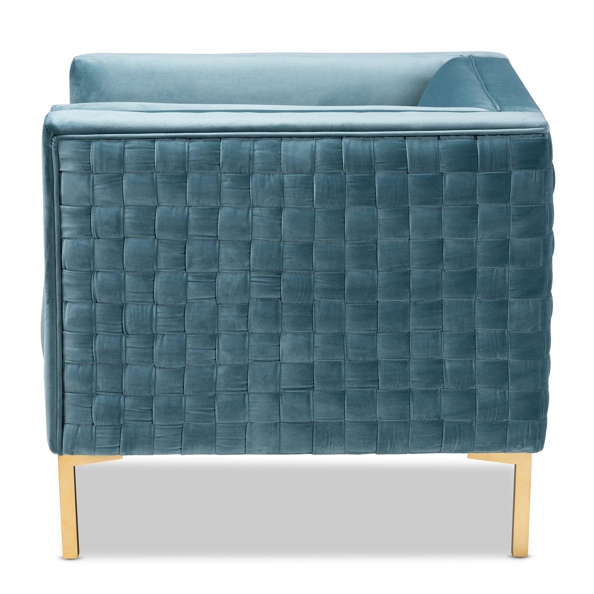 Seraphin Glam and Luxe Velvet Fabric Upholstered Finished Armchair