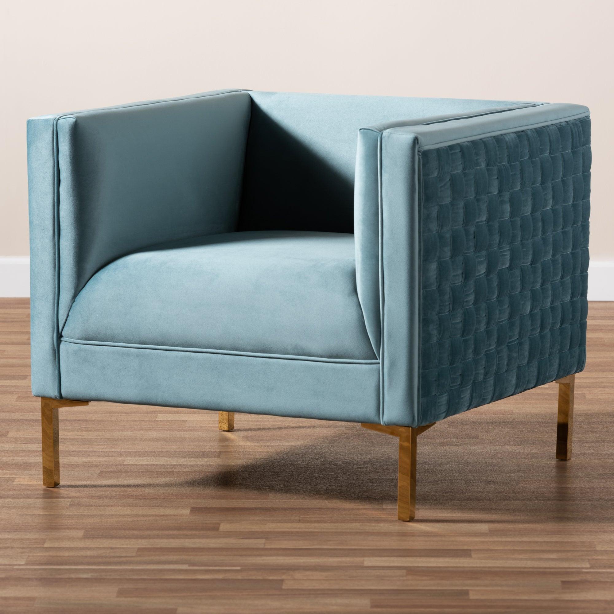 Seraphin Glam and Luxe Velvet Fabric Upholstered Finished Armchair