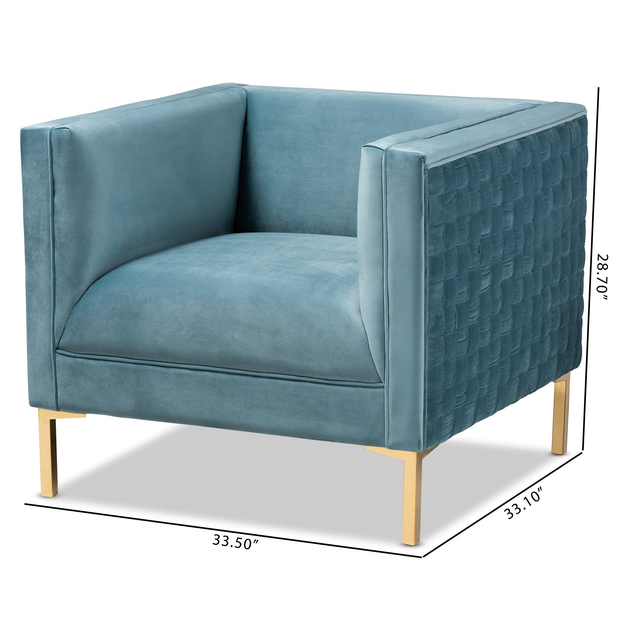 Seraphin Glam and Luxe Velvet Fabric Upholstered Finished Armchair