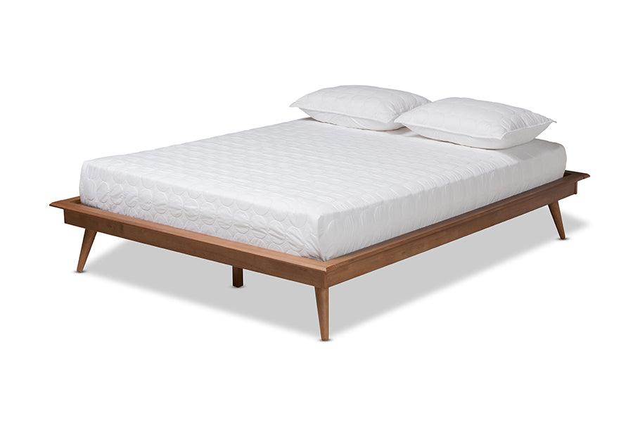 Karine Mid-Century Modern Finished Wood Platform Bed Frame