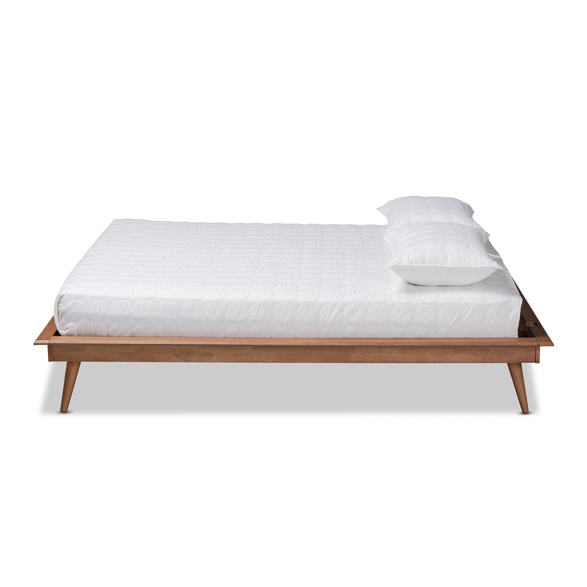 Karine Mid-Century Modern Finished Wood Platform Bed Frame