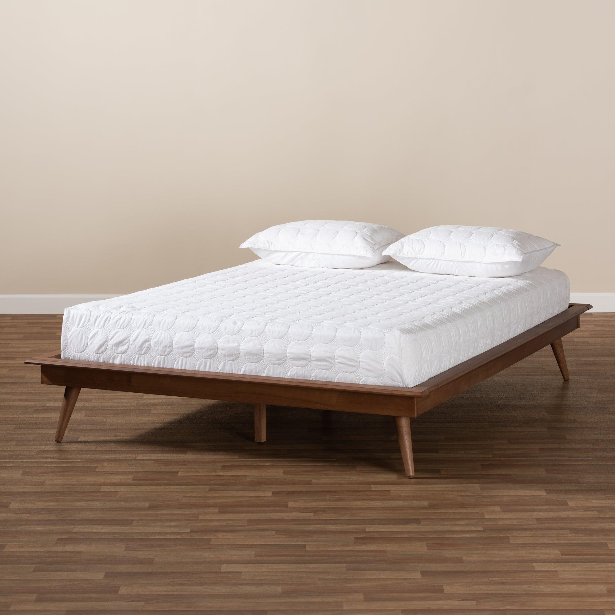 Karine Mid-Century Modern Finished Wood Platform Bed Frame