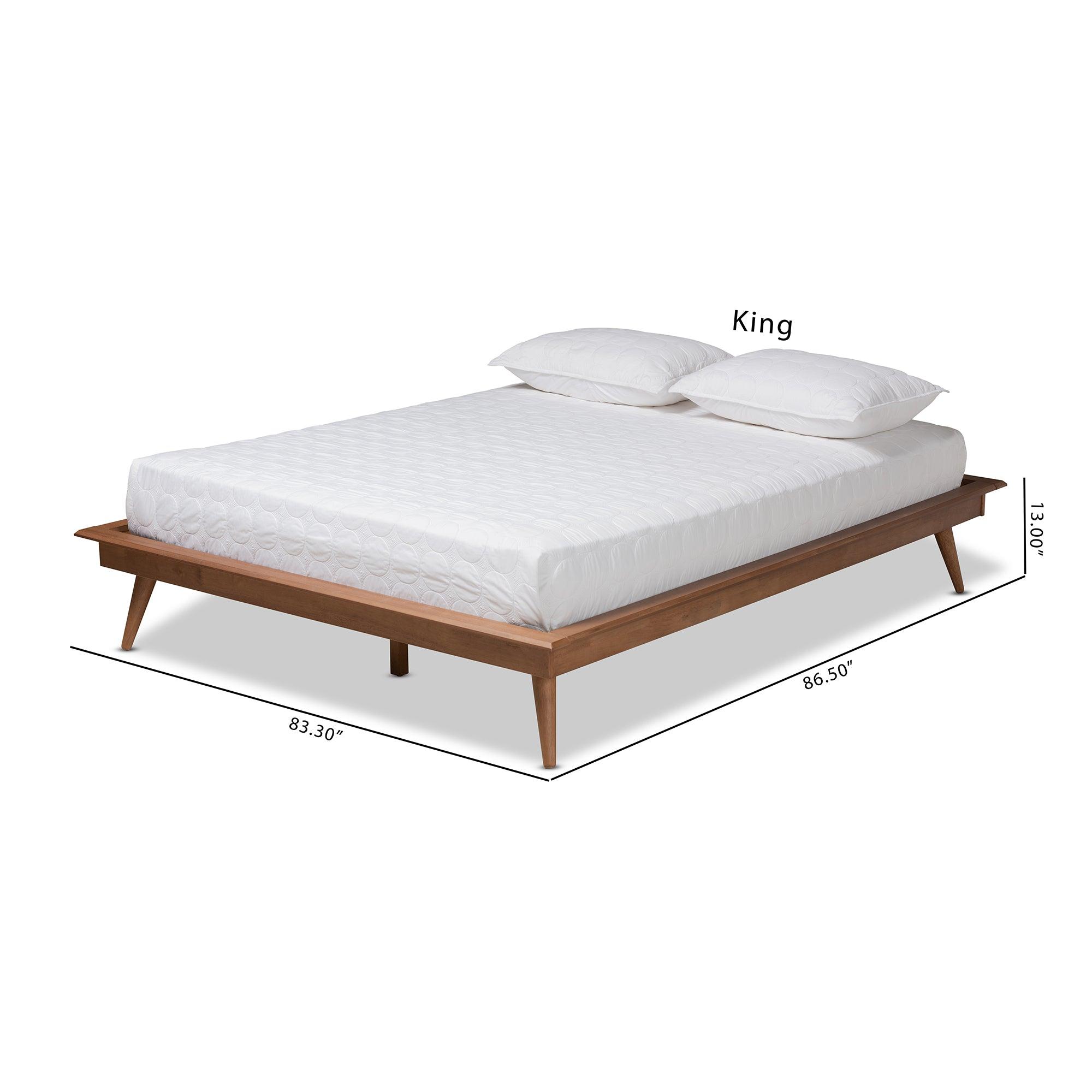 Karine Mid-Century Modern Finished Wood Platform Bed Frame