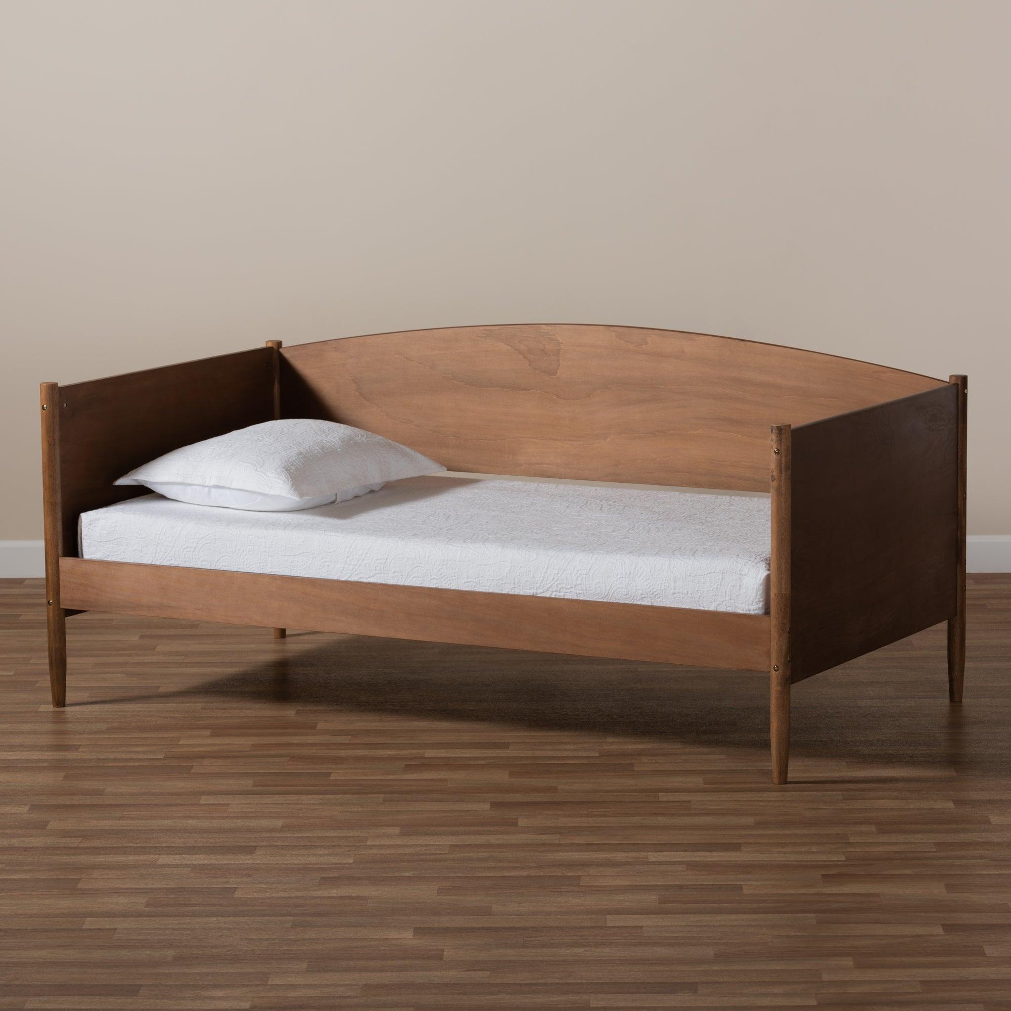 Veles Mid-Century Modern Ash Wanut Finished Wood Daybed