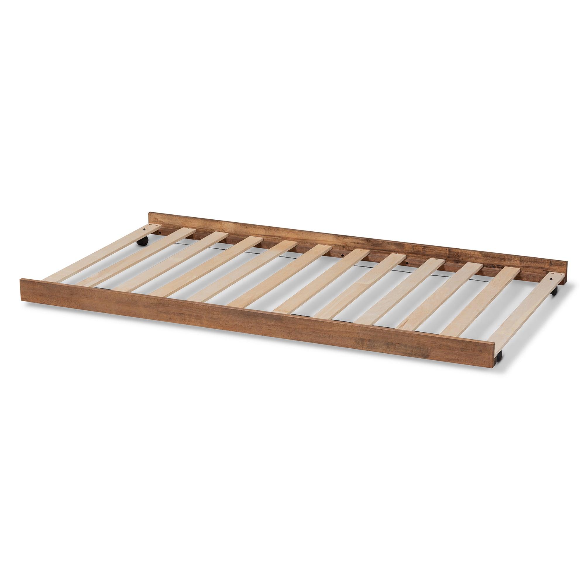 Veles Modern and Contemporary Ash Finished Trundle Bed