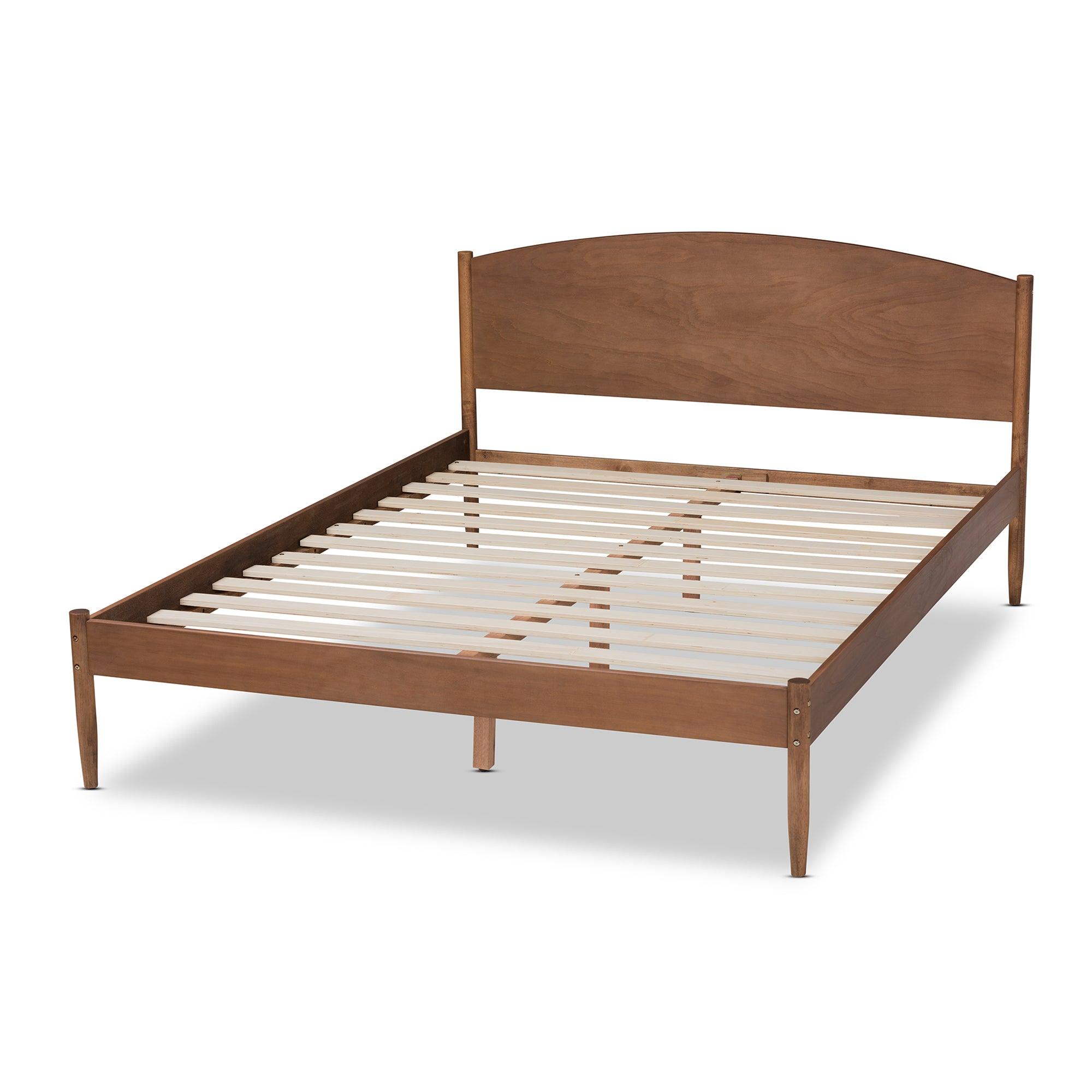 Leanora Mid-Century Modern Ash Wanut Finished Wood Platform Bed