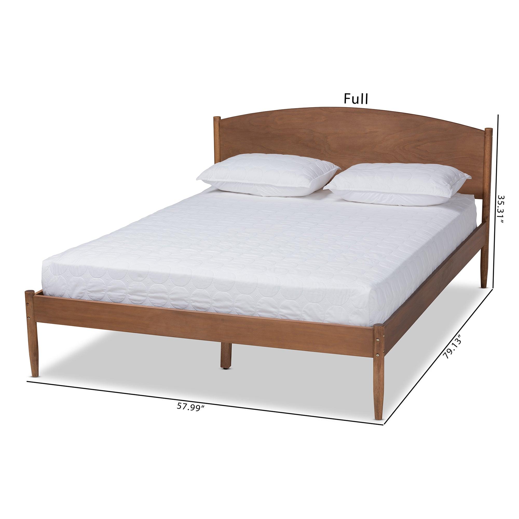 Leanora Mid-Century Modern Ash Wanut Finished Wood Platform Bed