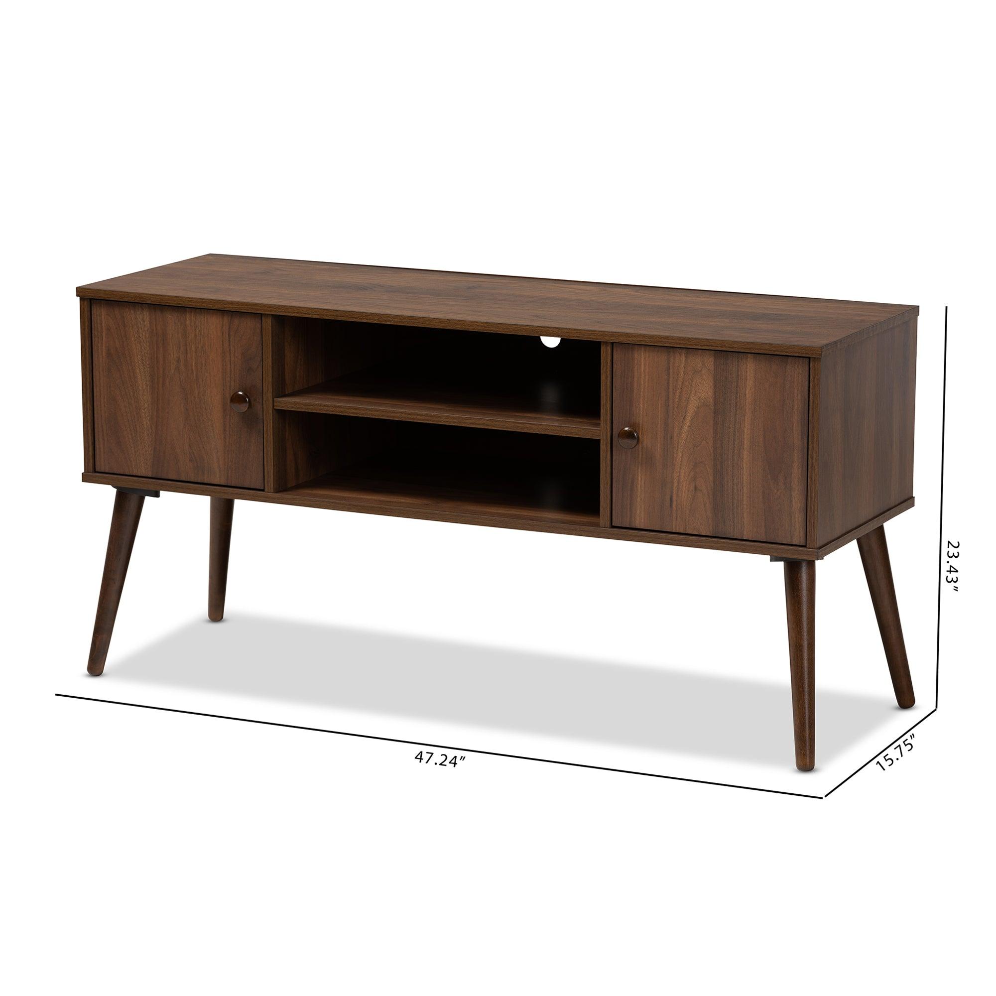 Alard Mid-Century Modern Finished 2-Door Wood TV Stand