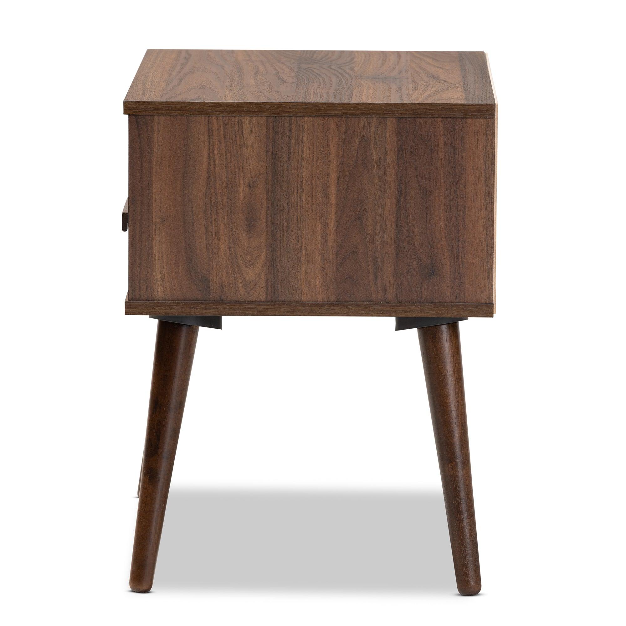 Quinn Mid-Century Modern Two-Tone and Finished 1-Drawer Wood End Table