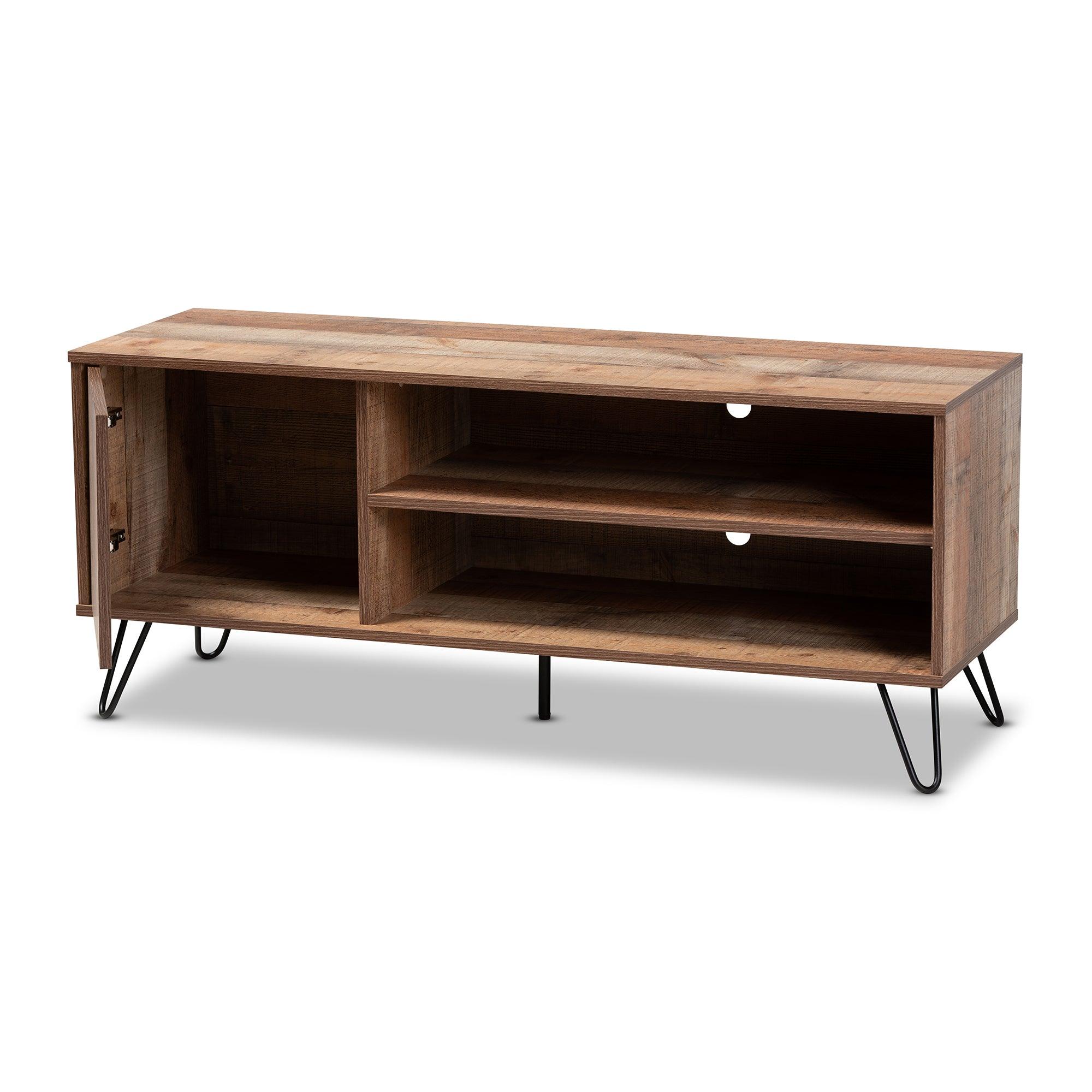 Iver Modern and Contemporary Rustic Finished 1-Door Wood TV Stand