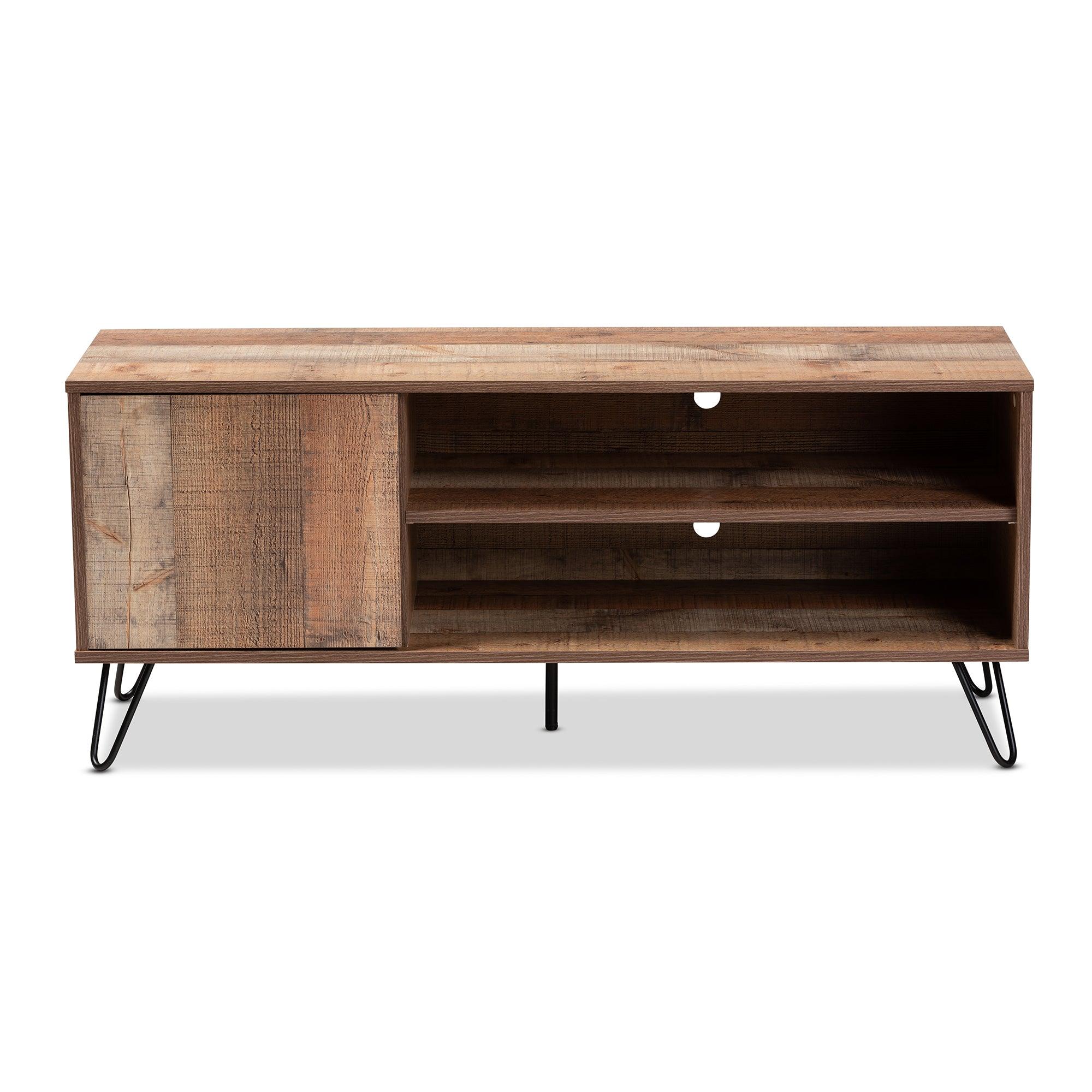 Iver Modern and Contemporary Rustic Finished 1-Door Wood TV Stand