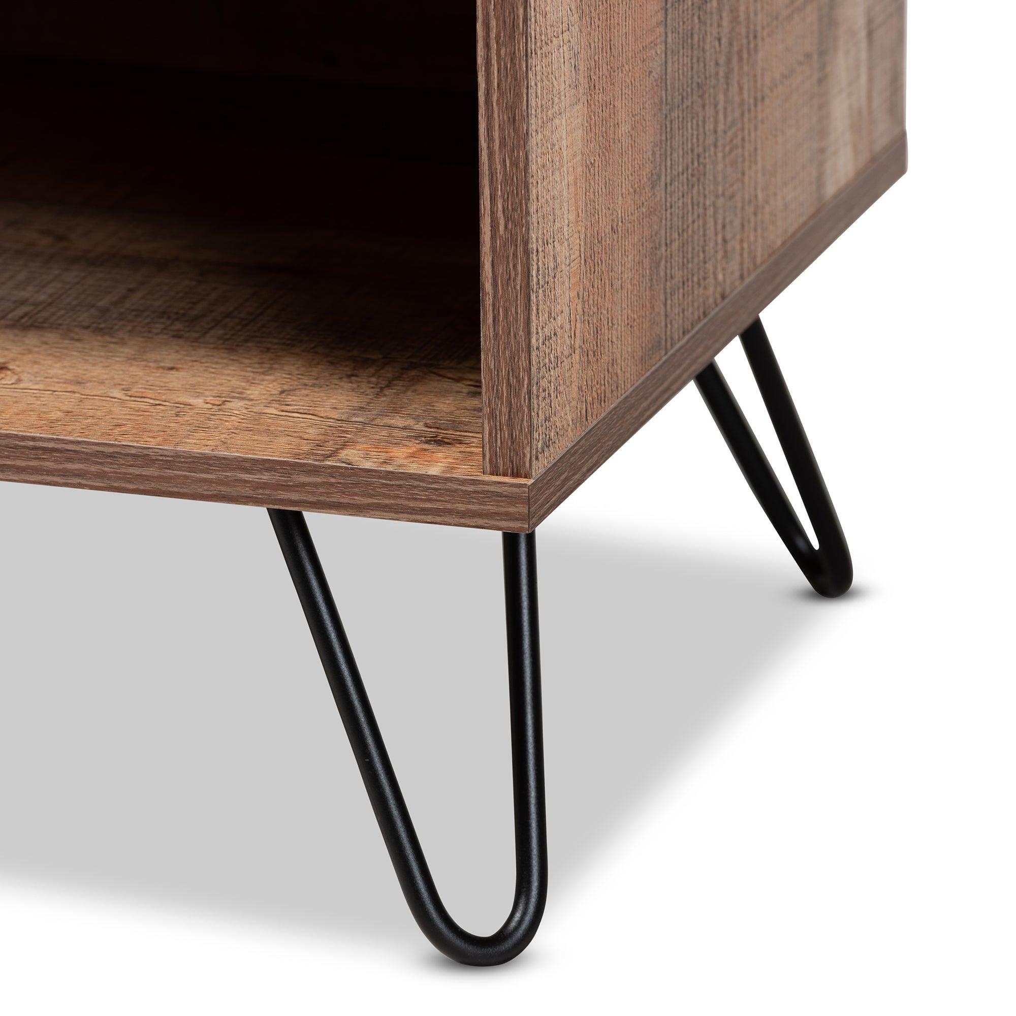 Iver Modern and Contemporary Rustic Finished 1-Door Wood TV Stand