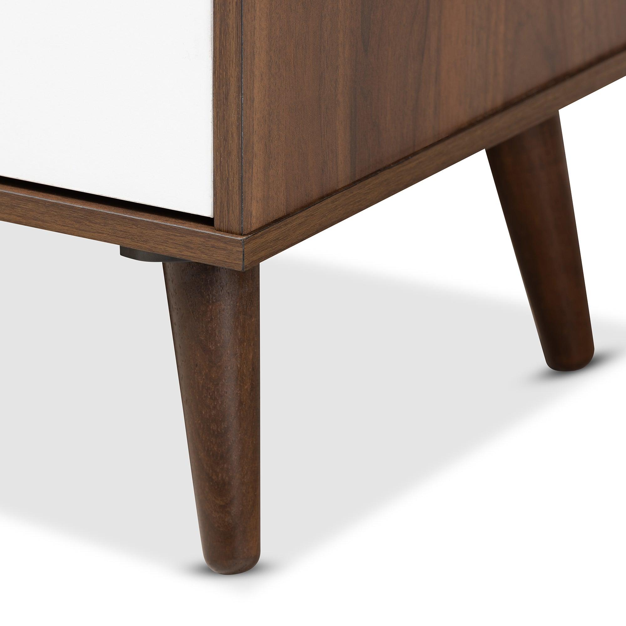 Quinn Mid-Century Modern Two-Tone and Finished 2-Door Wood TV Stand