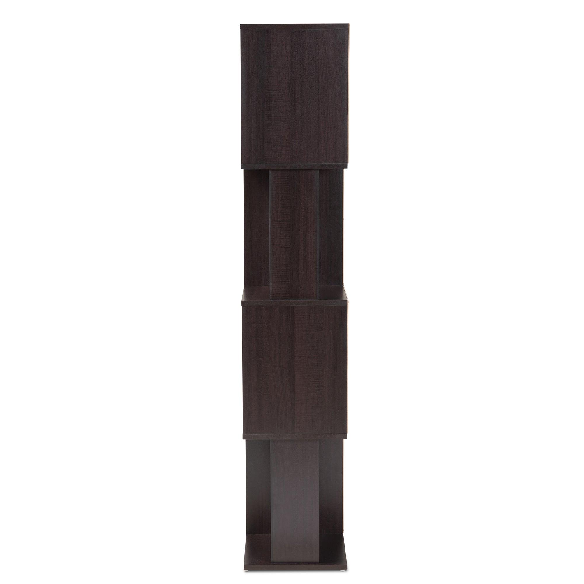 Riva Modern and Contemporary Finished Geometric Wood Bookshelf